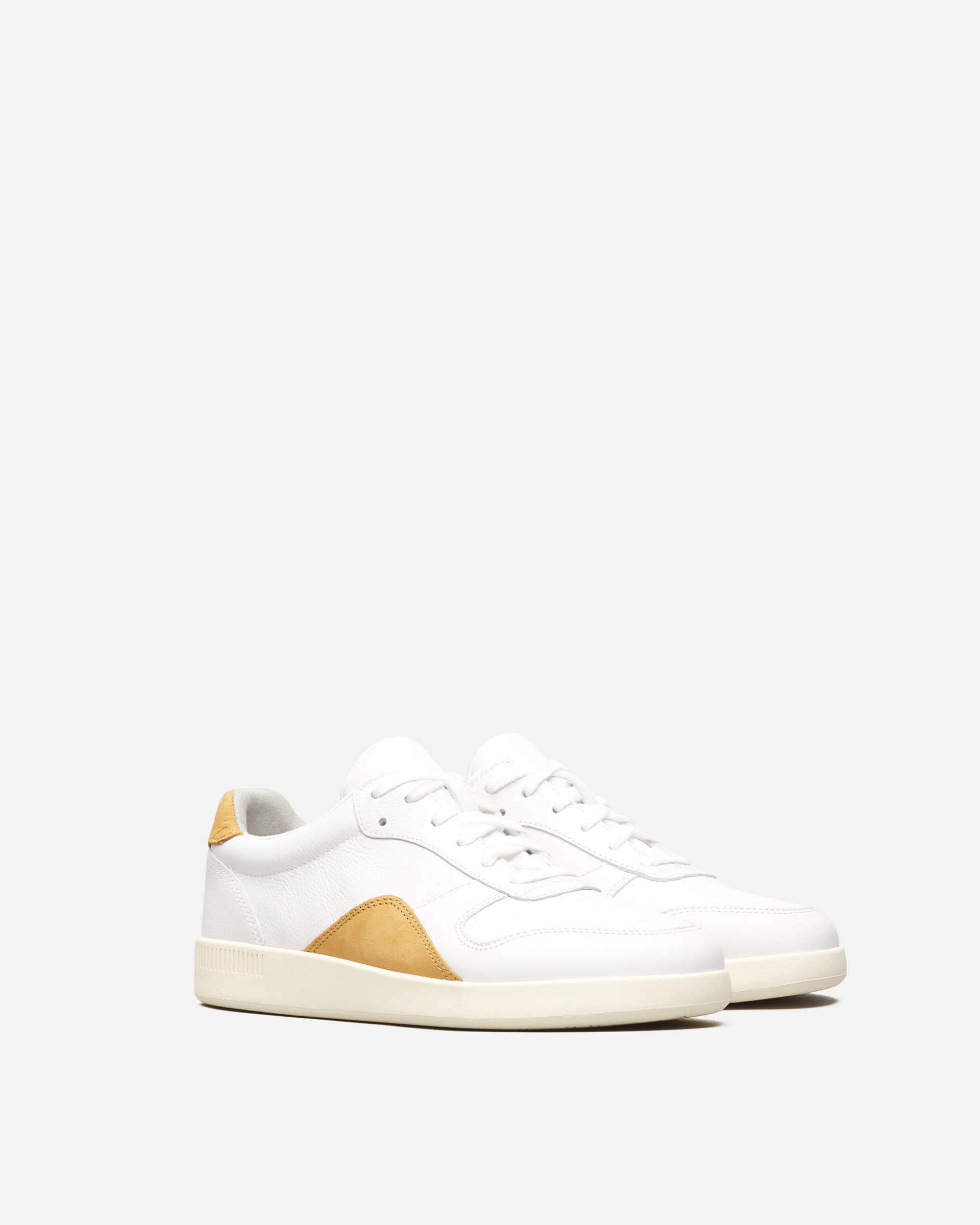 The ReLeather® Court Sneaker White / Mustard Everlane