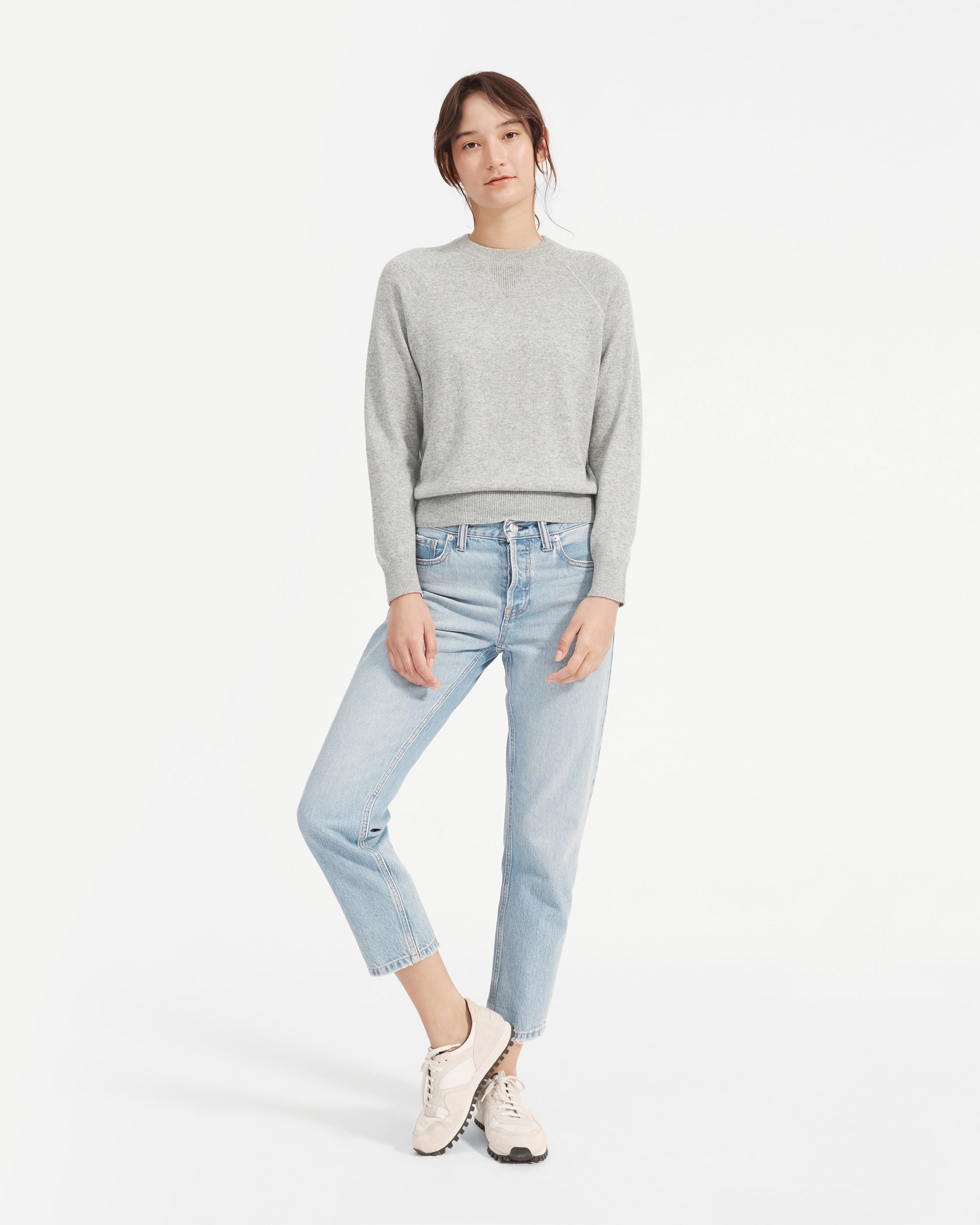 The Cashmere Shrunken Sweatshirt Heathered Grey – Everlane
