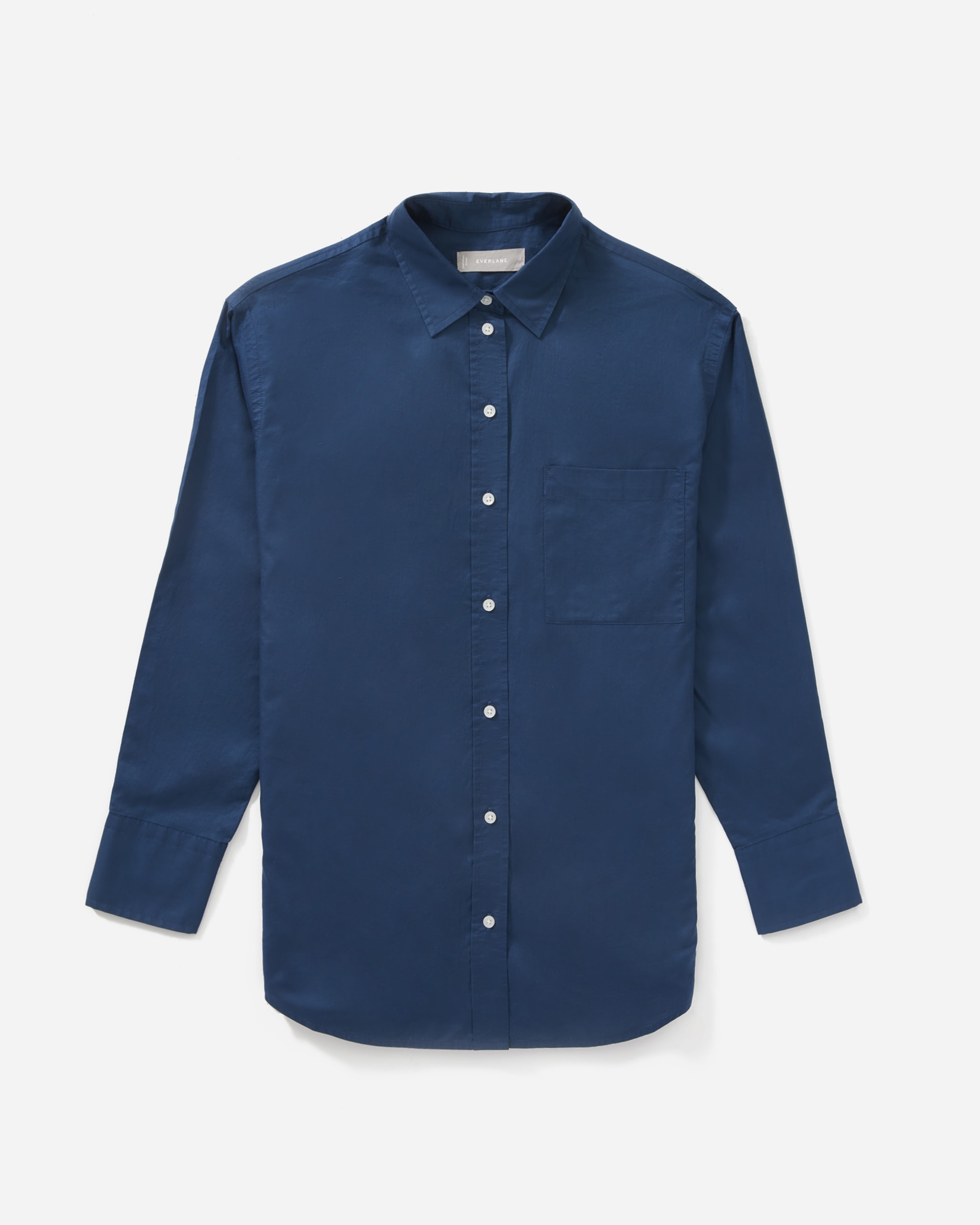 The Silky Cotton Oversized Shirt Blue Indigo – Everlane