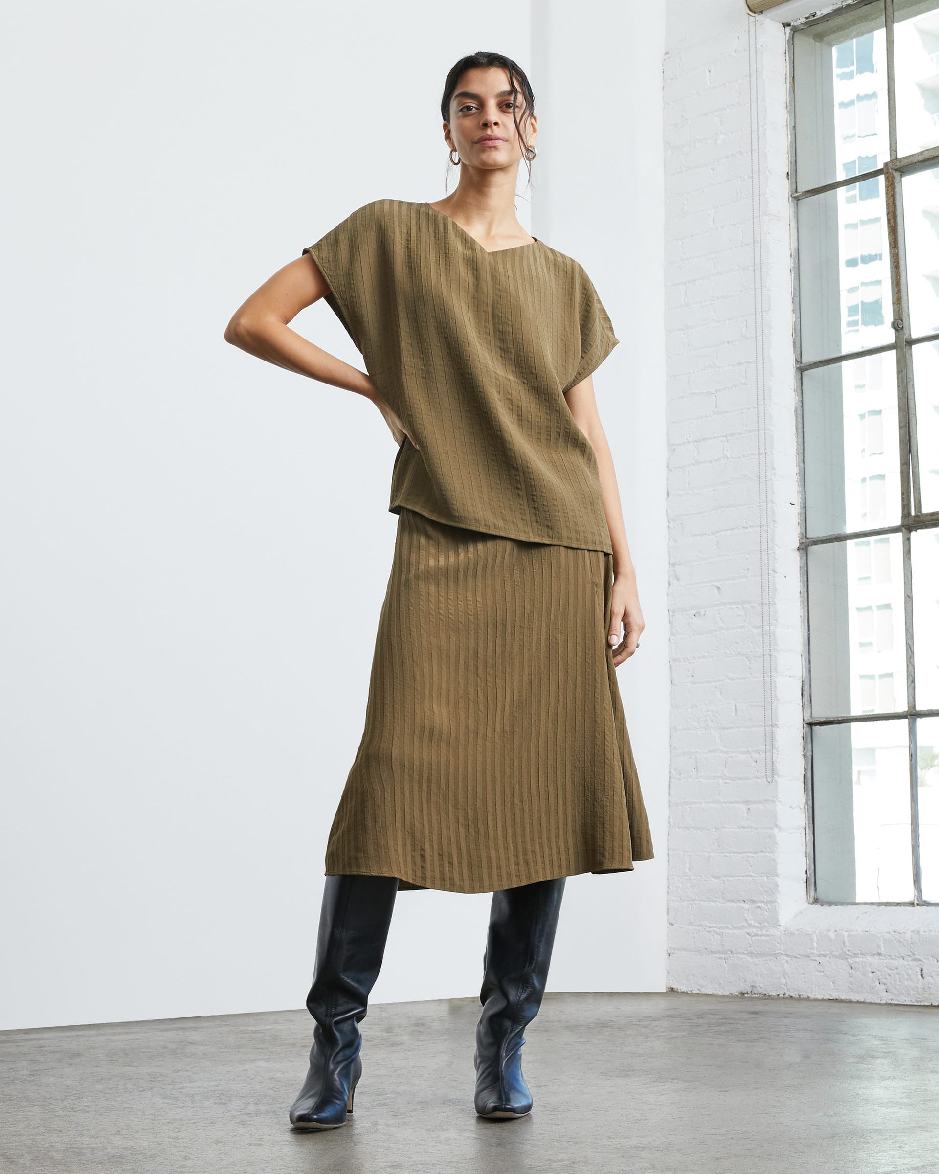 Stripe Midi Skirt main image 1