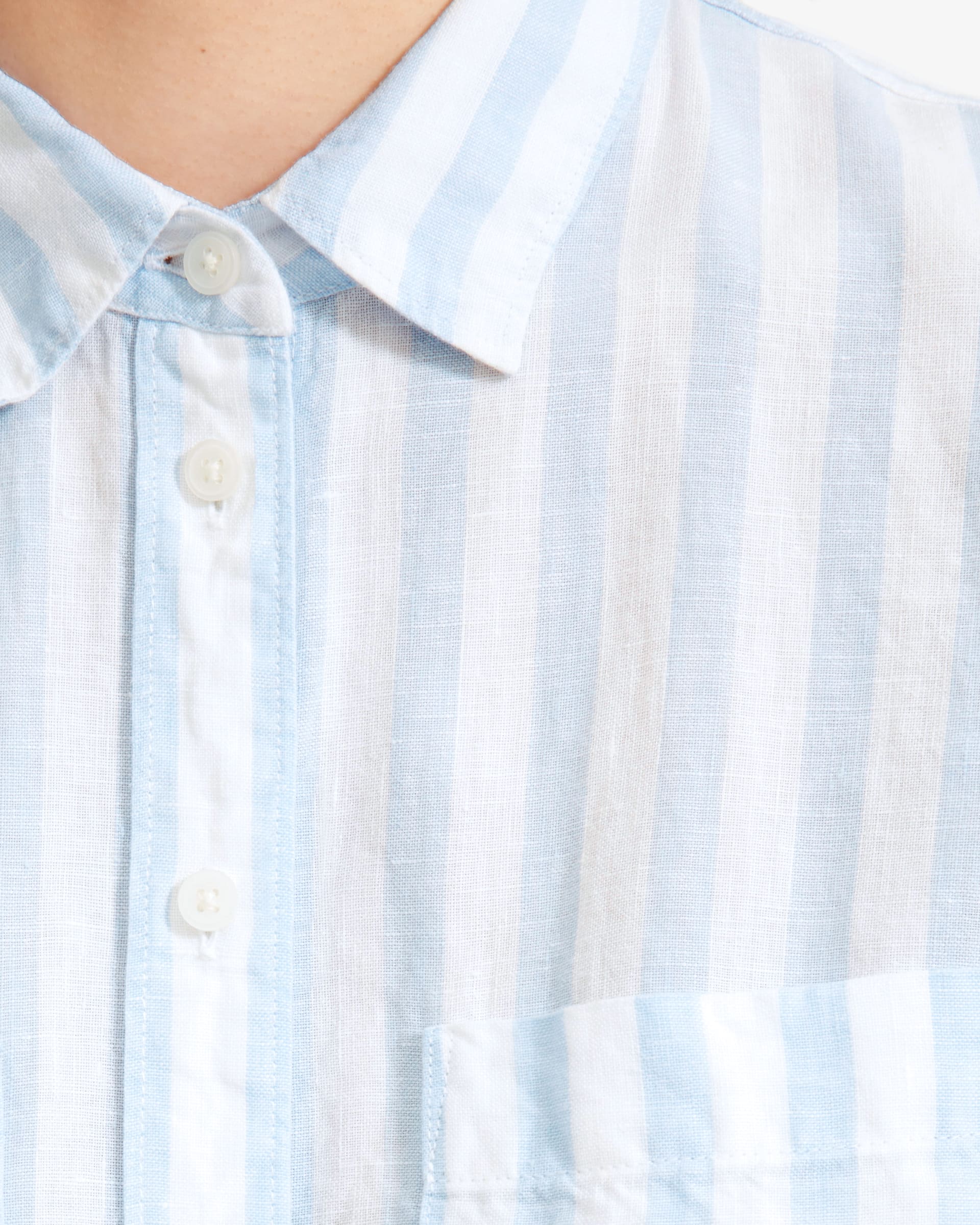 The Linen Shirt Dress Blue / White – Everlane