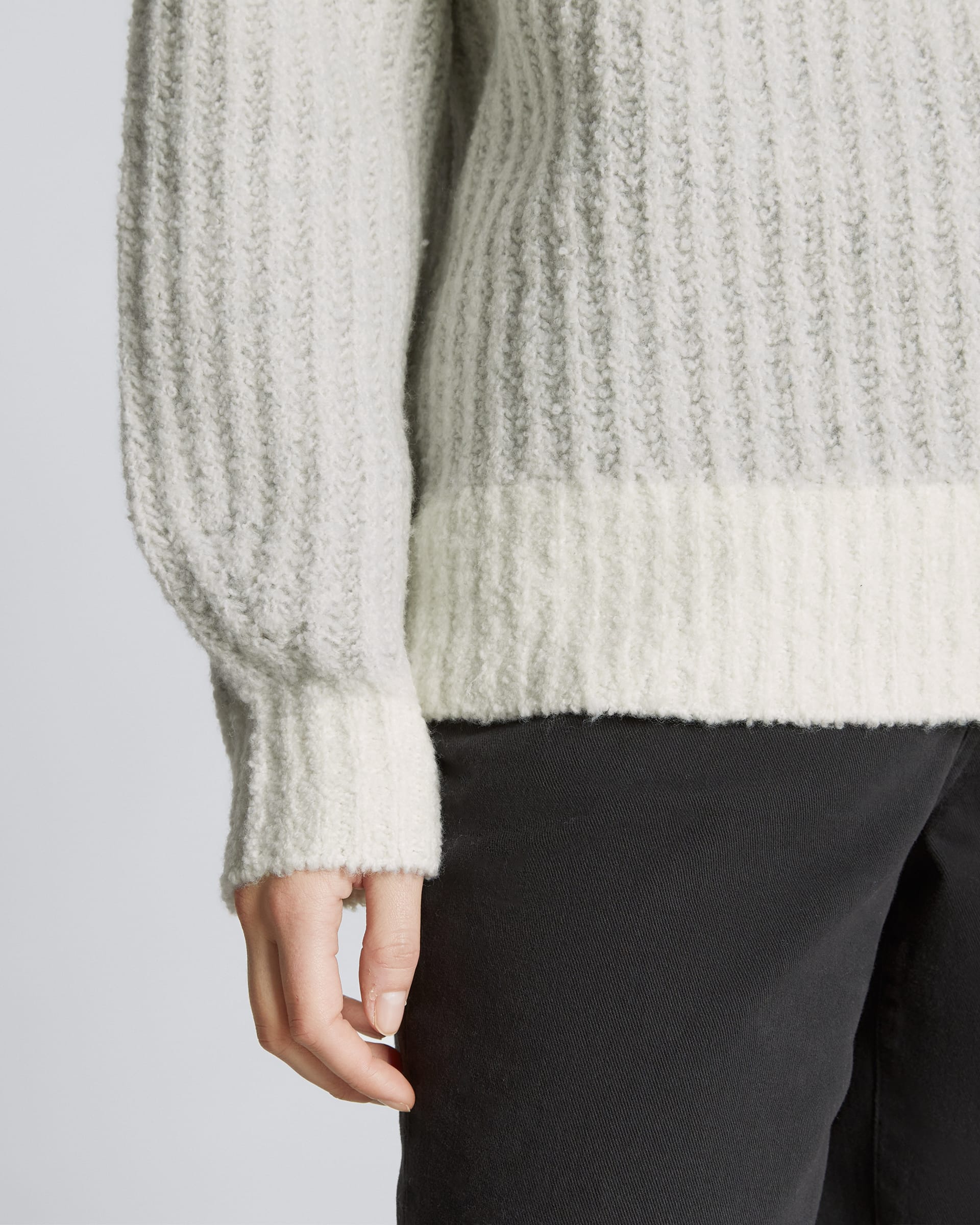 The Luxe Teddy Oversized Half Zip Sweater Canvas Tan / Heather Grey