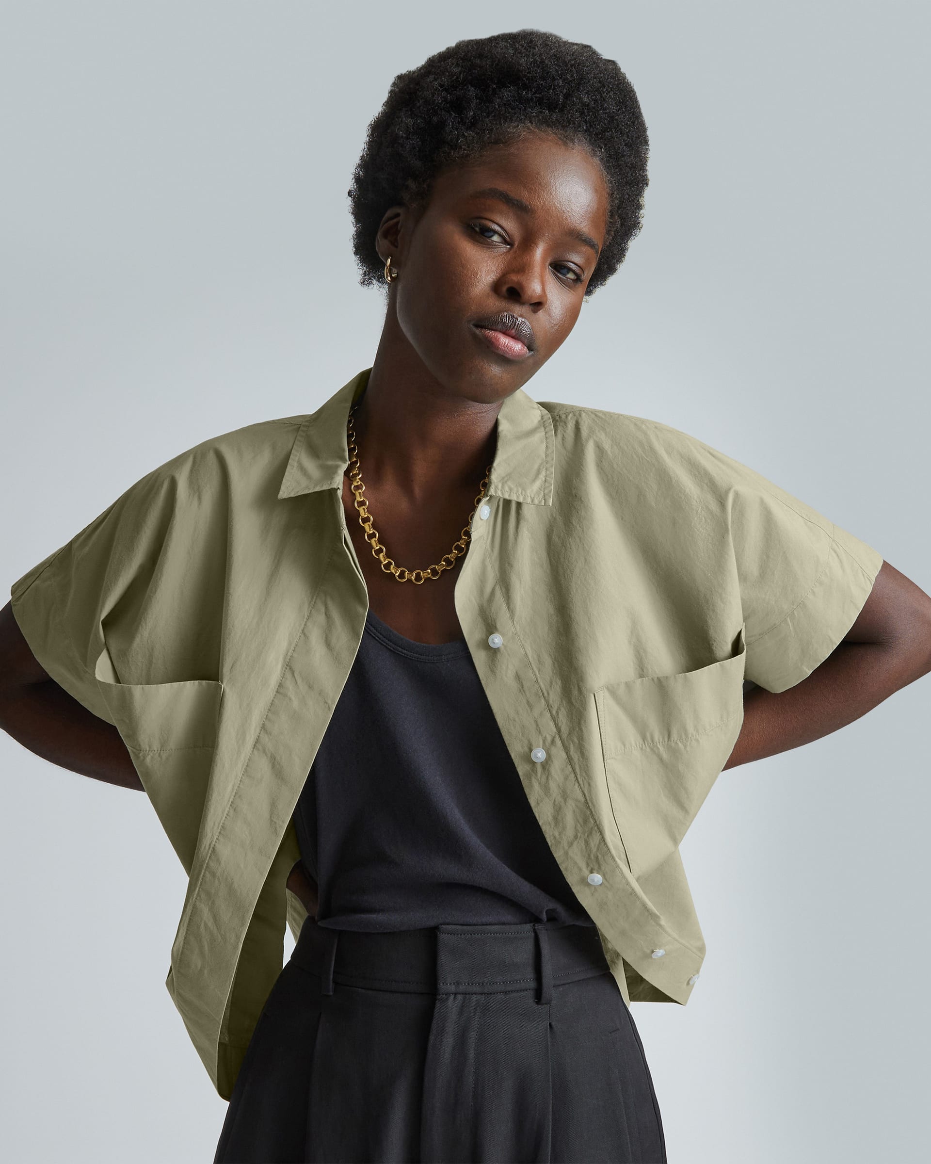 The Short-Sleeve Box Shirt Seagrass – Everlane
