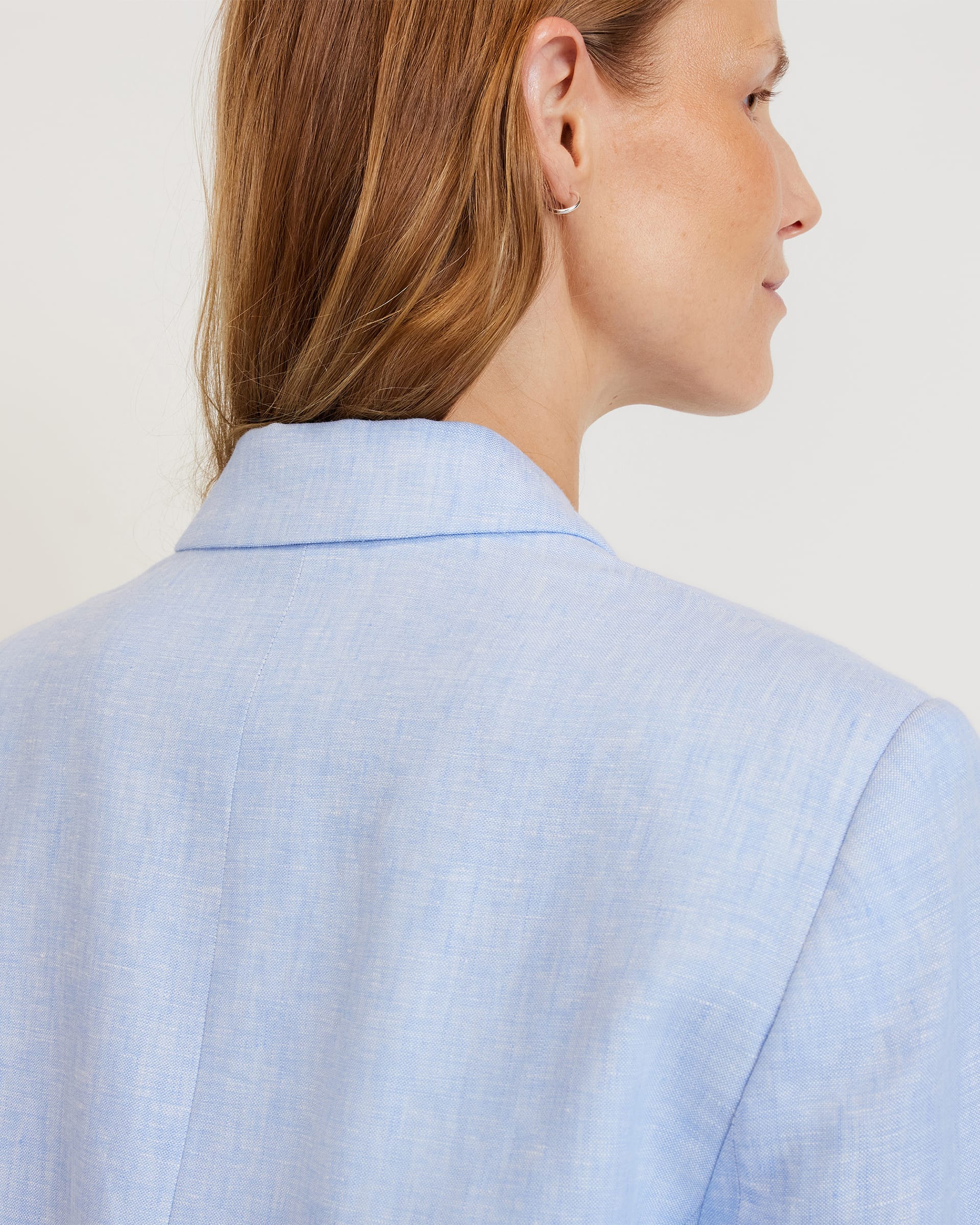 The Linen Oversized Blazer Light Blue Everlane