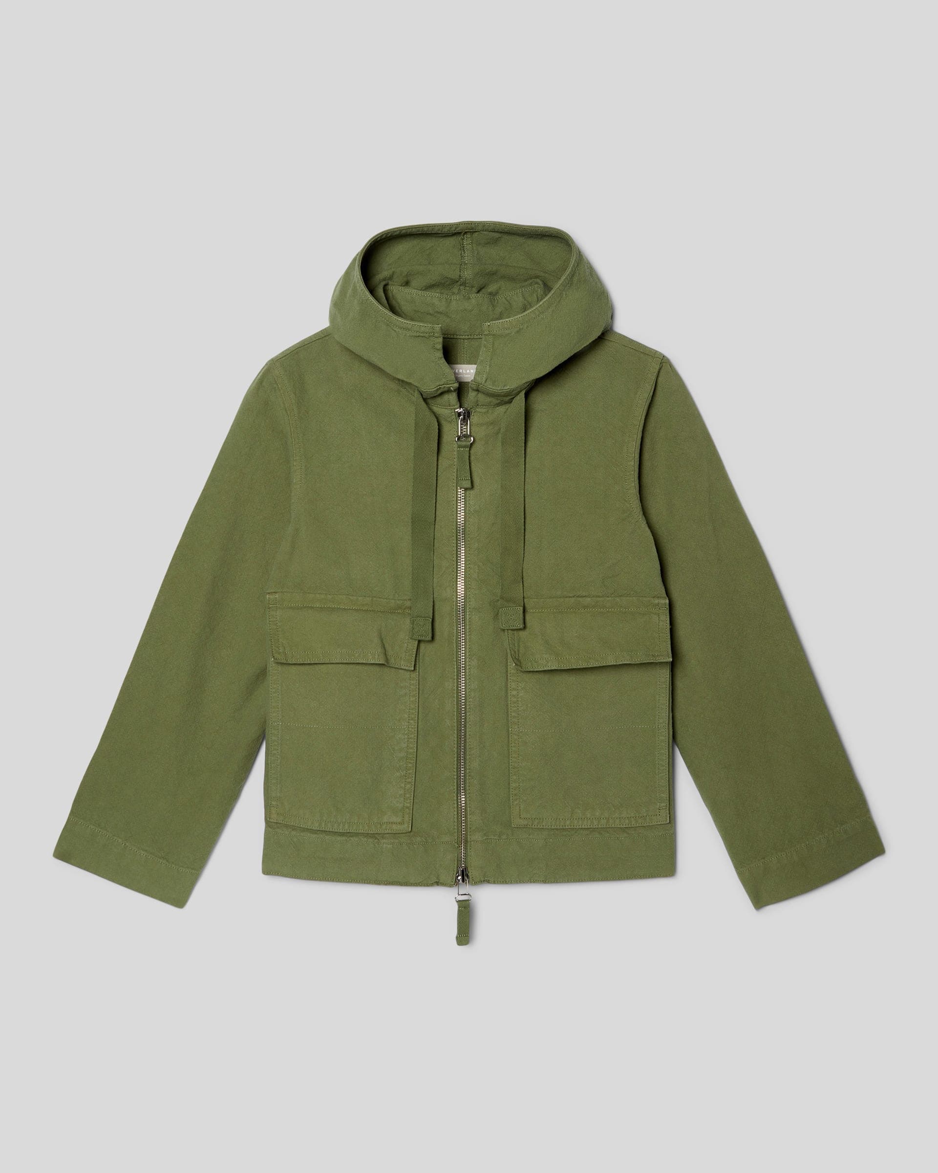 The Canvas Organic Cotton Anorak Forest Green Everlane