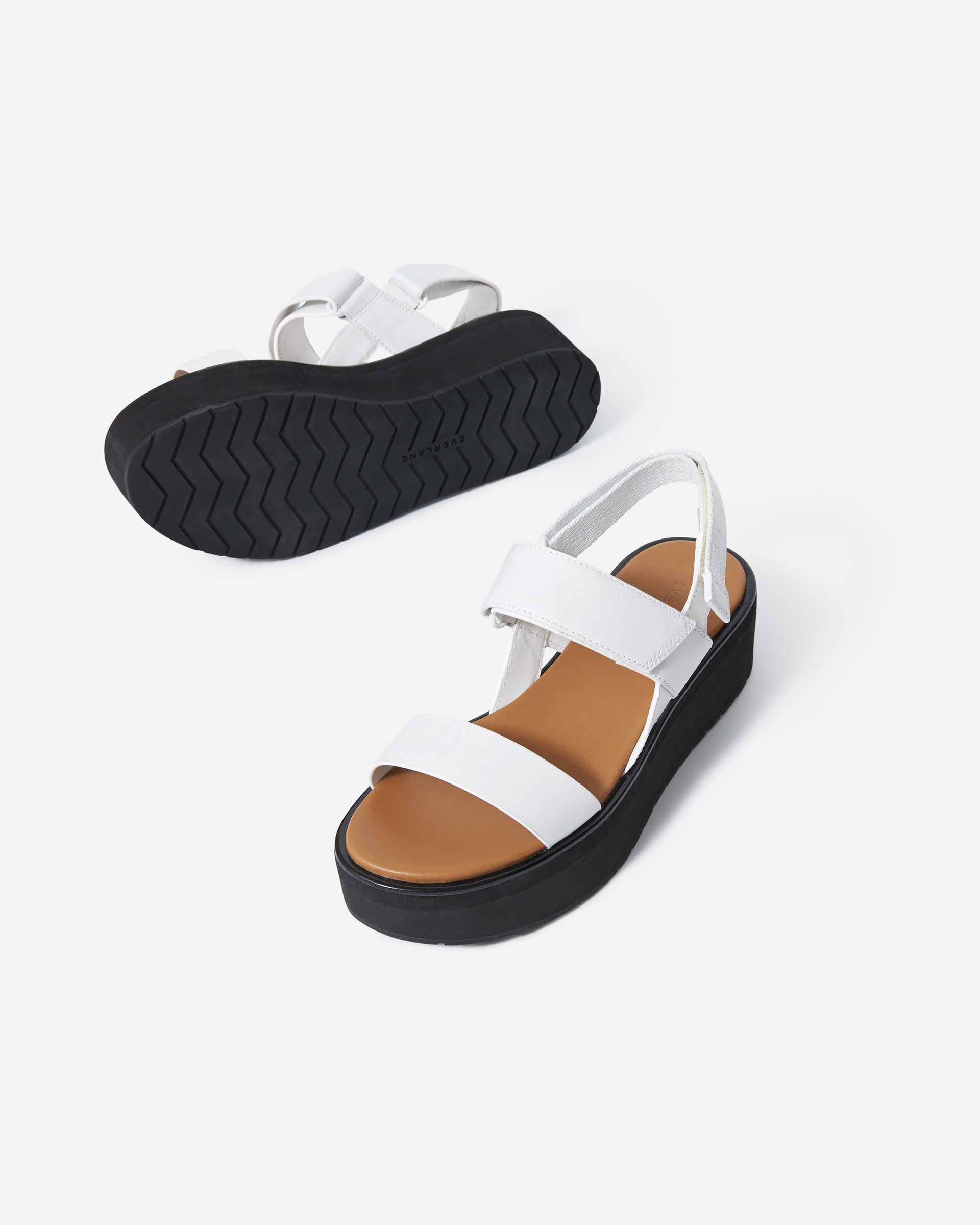 The Leather Platform Sandal White – Everlane