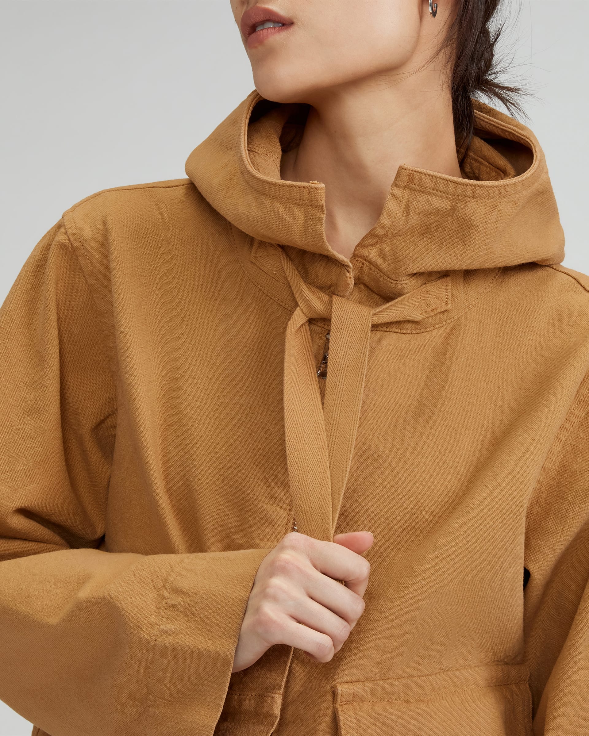 The Canvas Organic Cotton Anorak Cappuccino Everlane