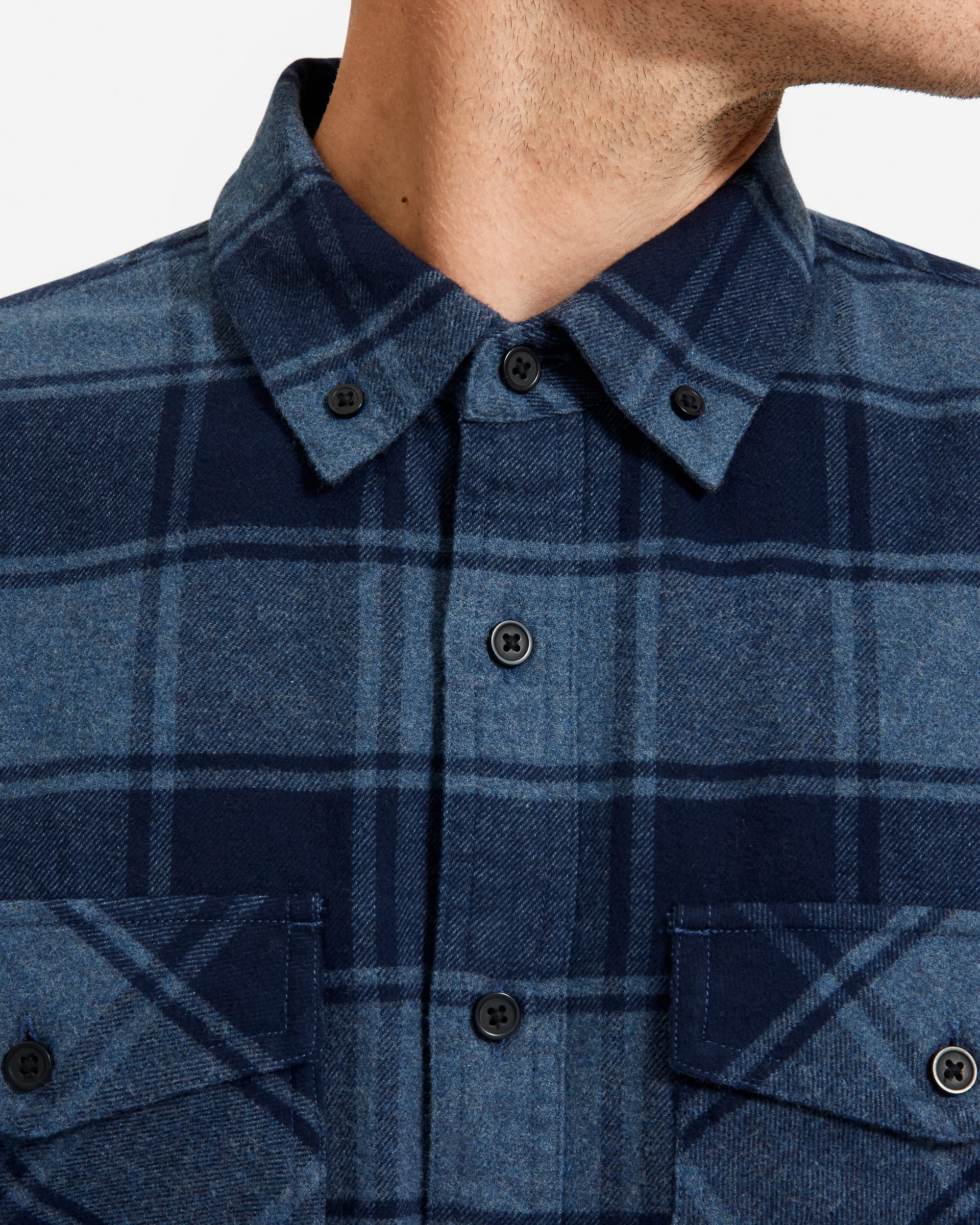 The Brushed Flannel Shirt Heather Blue Plaid – Everlane