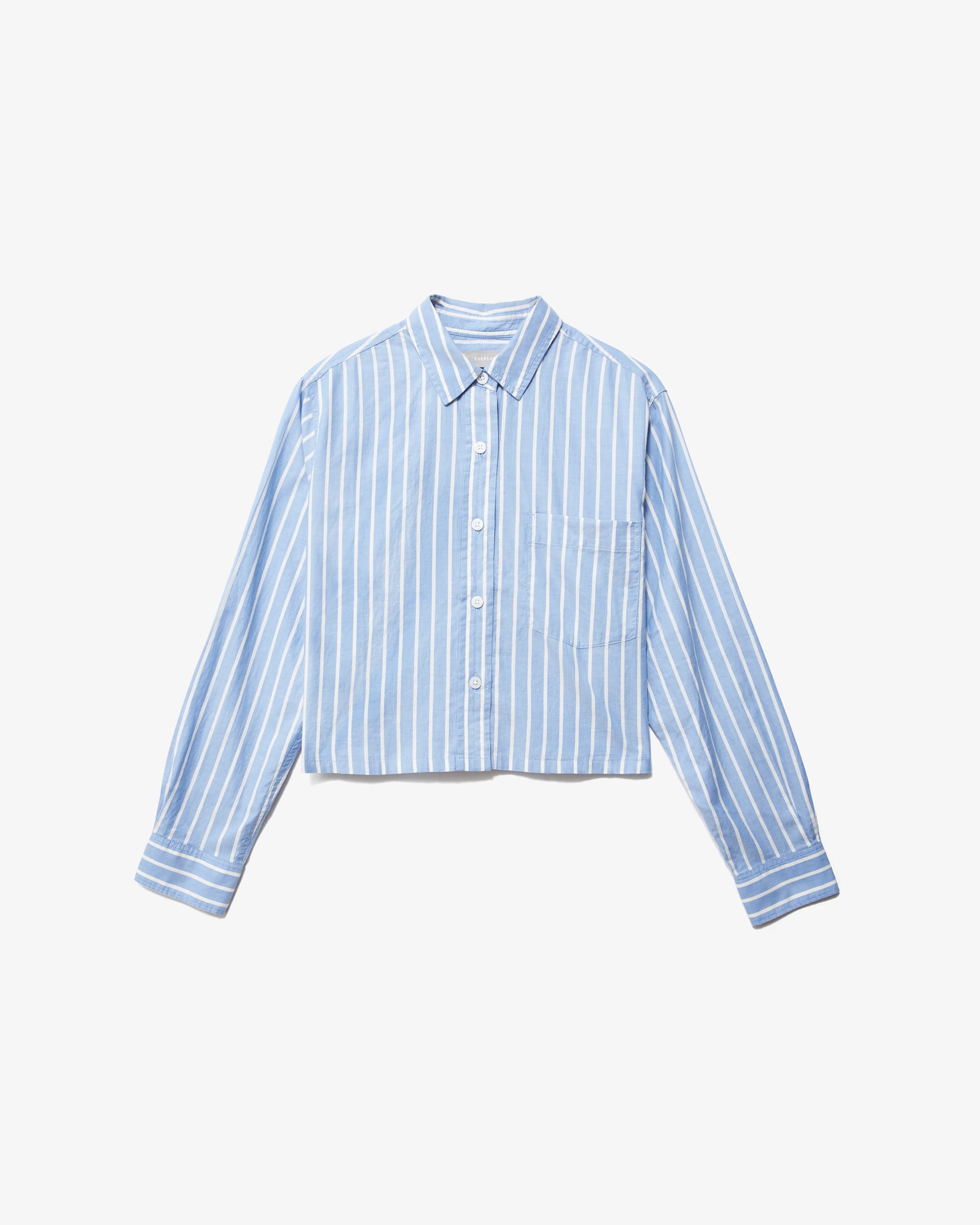 The Silky Cotton Way-Short Shirt Mariner Blue / White – Everlane