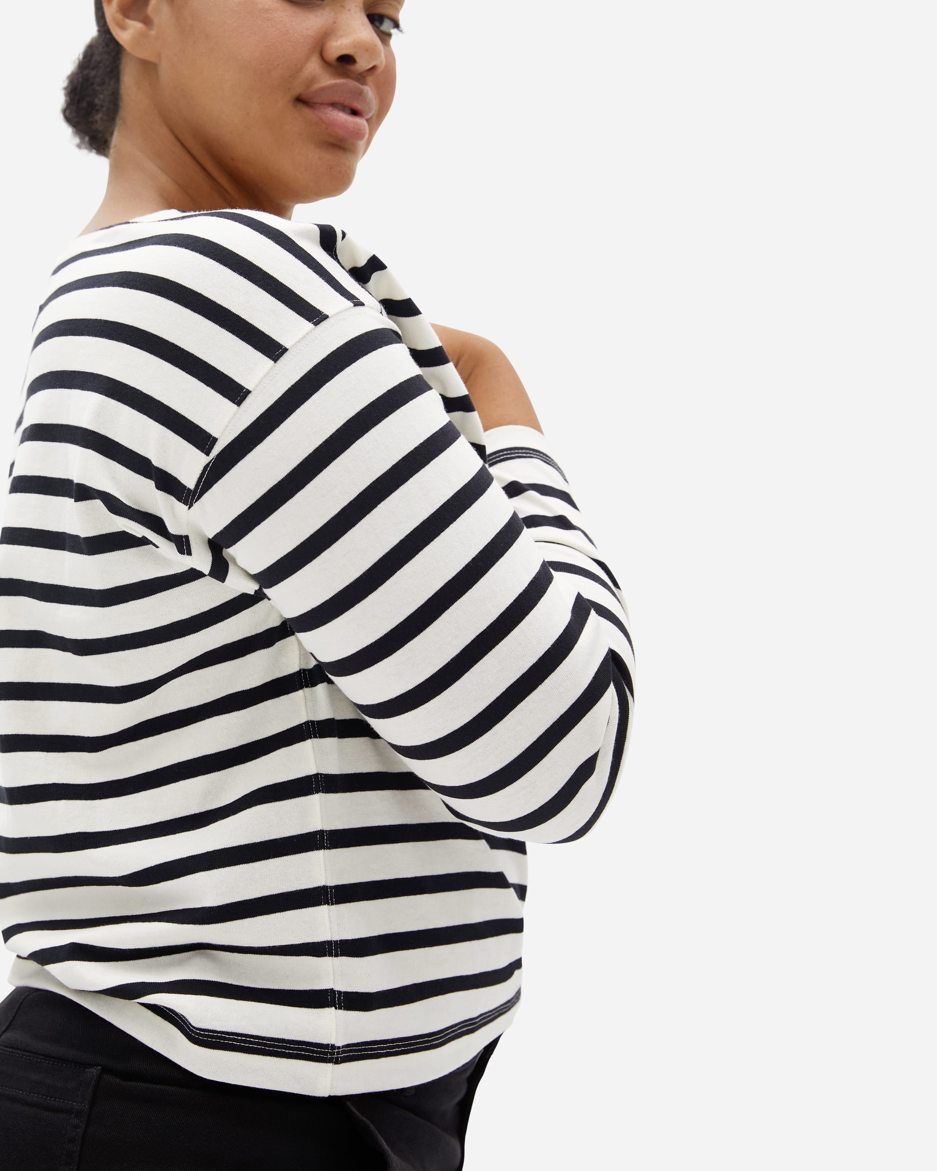 The Modern Breton Tee Black / White Everlane