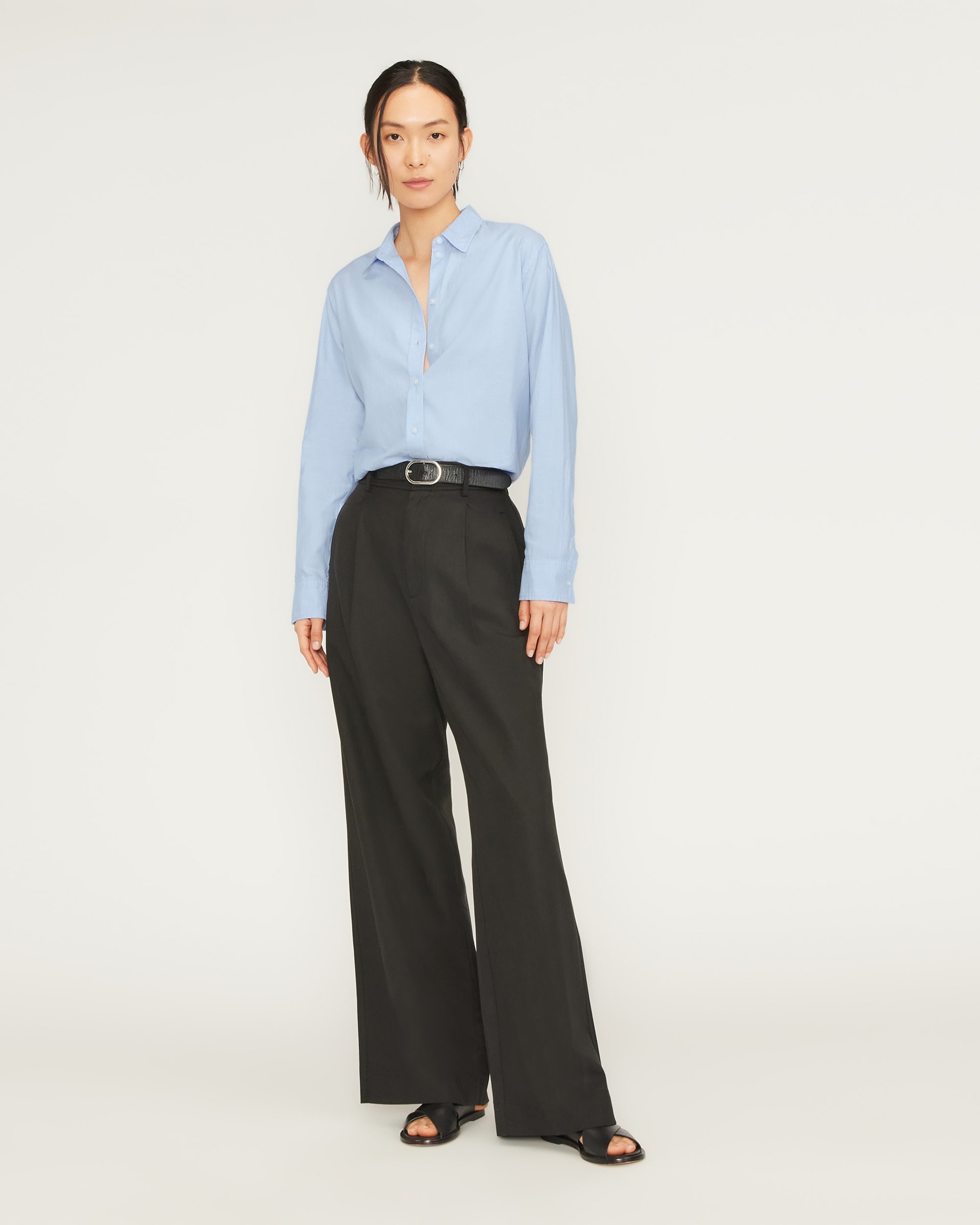 The Silky Cotton Relaxed Shirt Pale Blue – Everlane