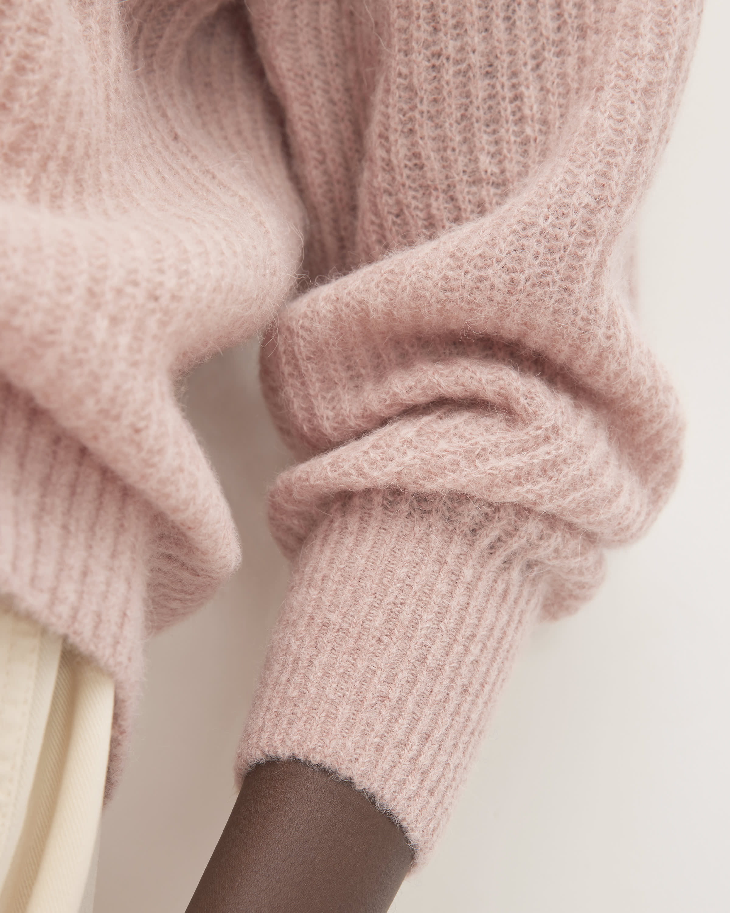 Pull Col Montant Everlane En Coton Bio Taille M – Crème, Manches Longues, Coupe Oversize