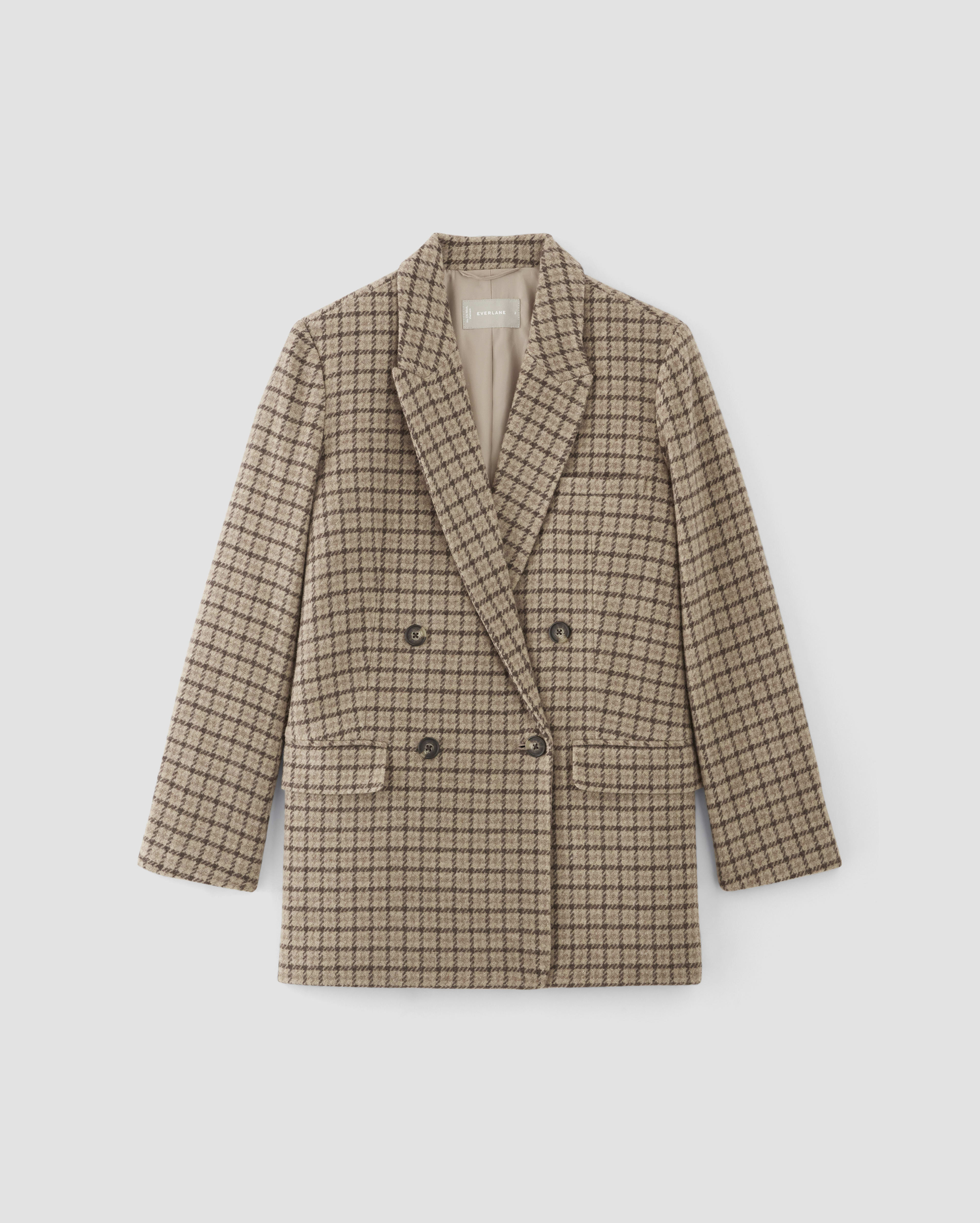 The ReWool® Double-Breasted Blazer Beige Houndstooth – Everlane 
