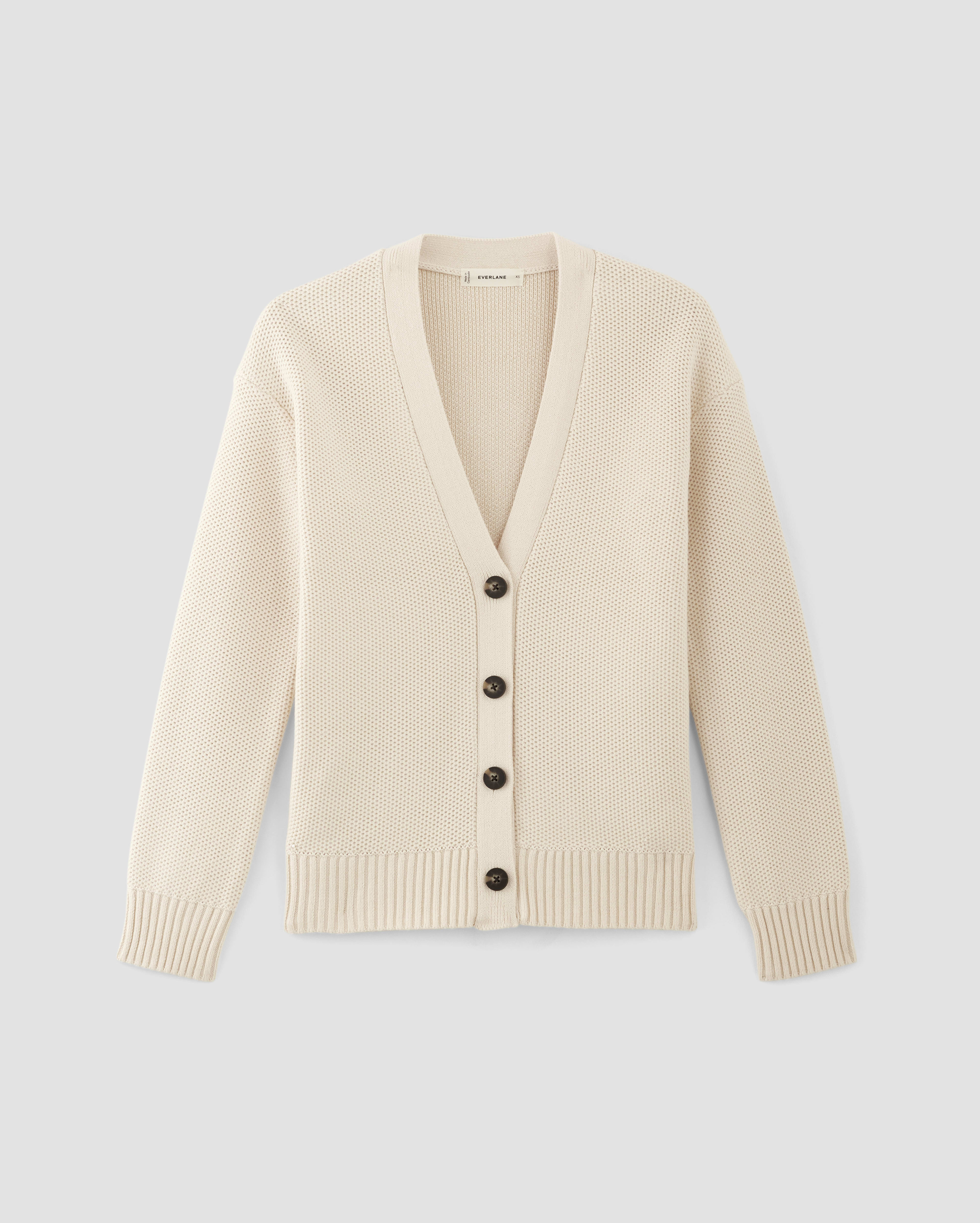 The Cotton Honeycomb Cardigan Canvas Everlane