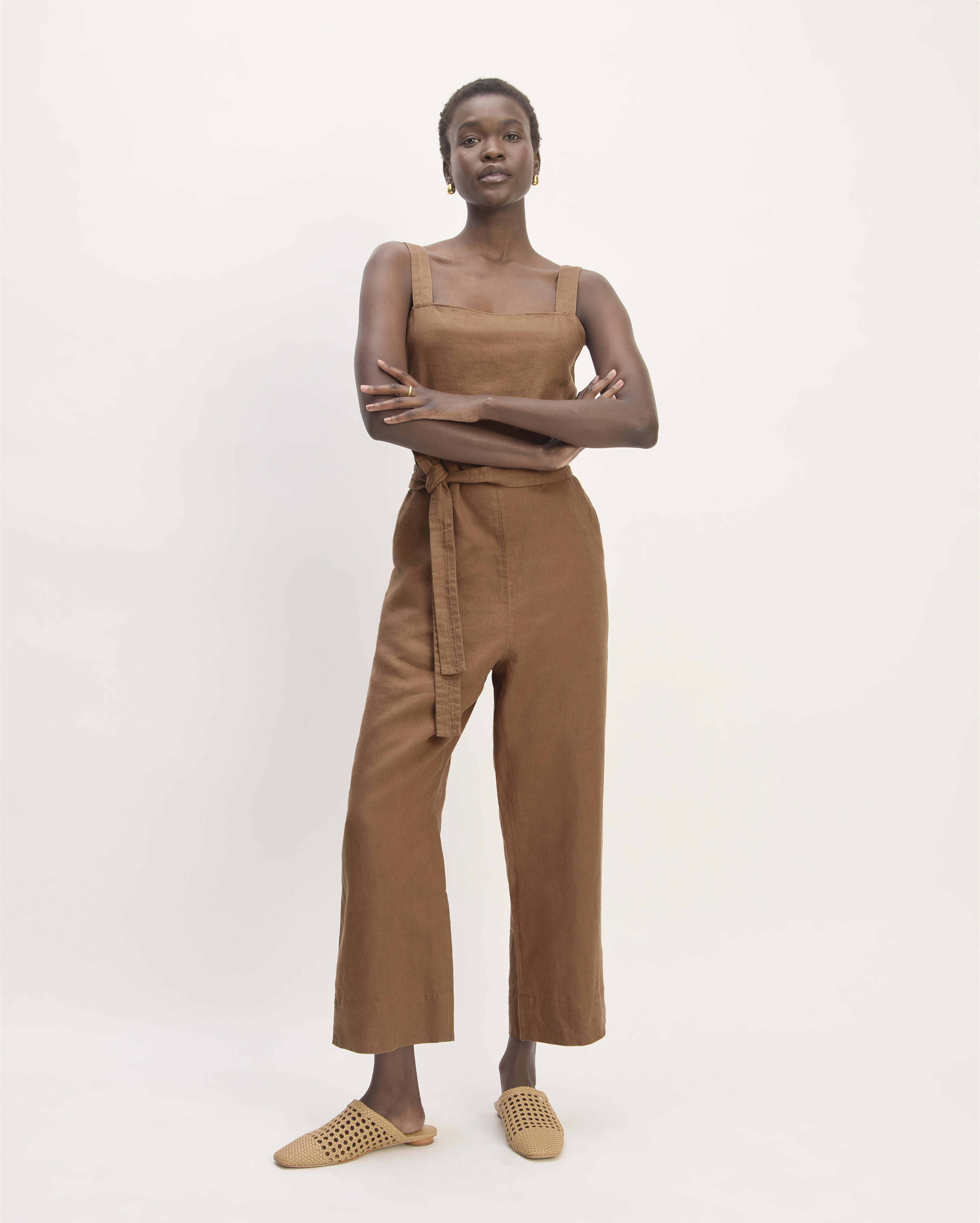 Image of The Linen Side-Button Jumpsuit
