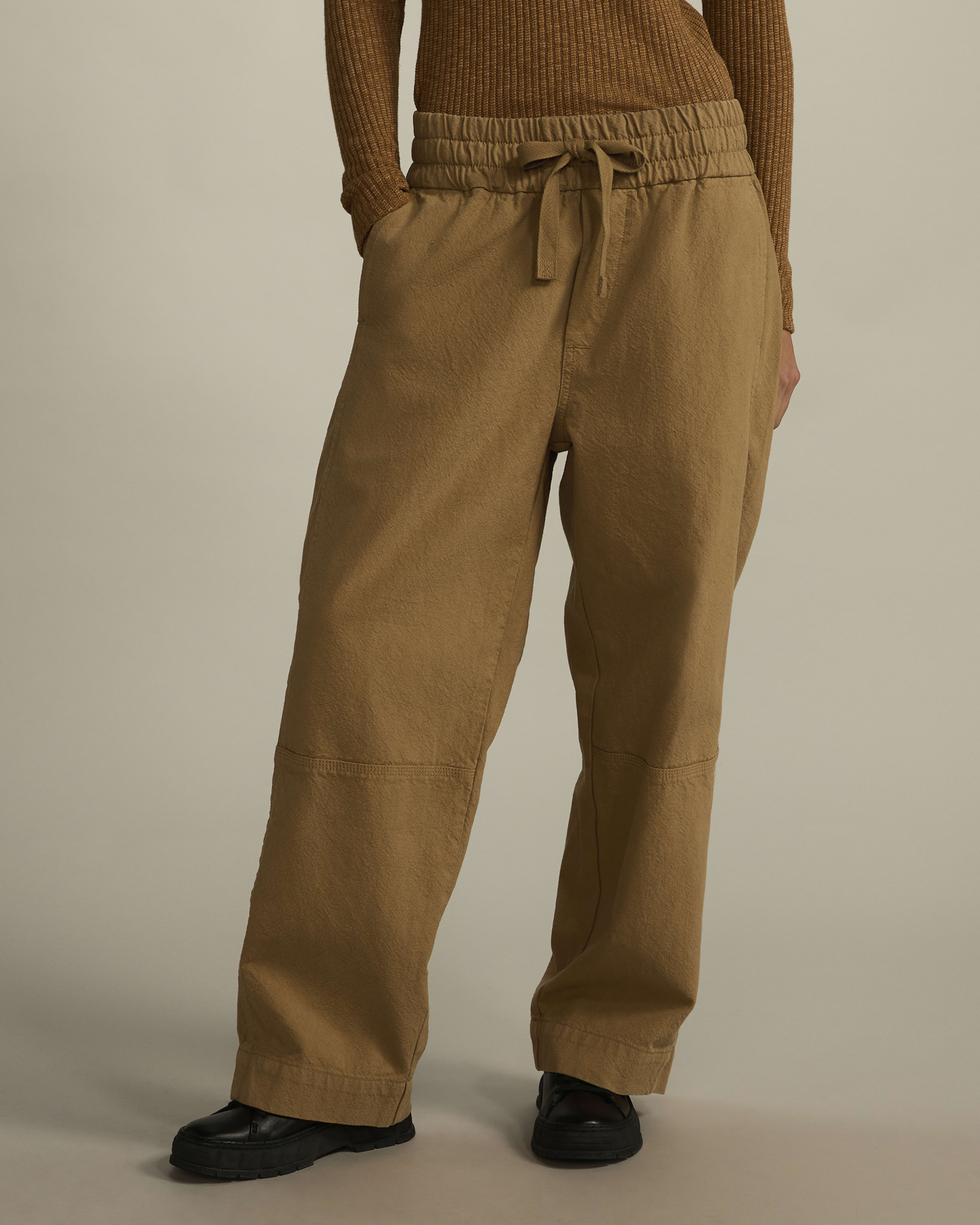 The Canvas Organic Cotton Pull On Pant Cappuccino Everlane