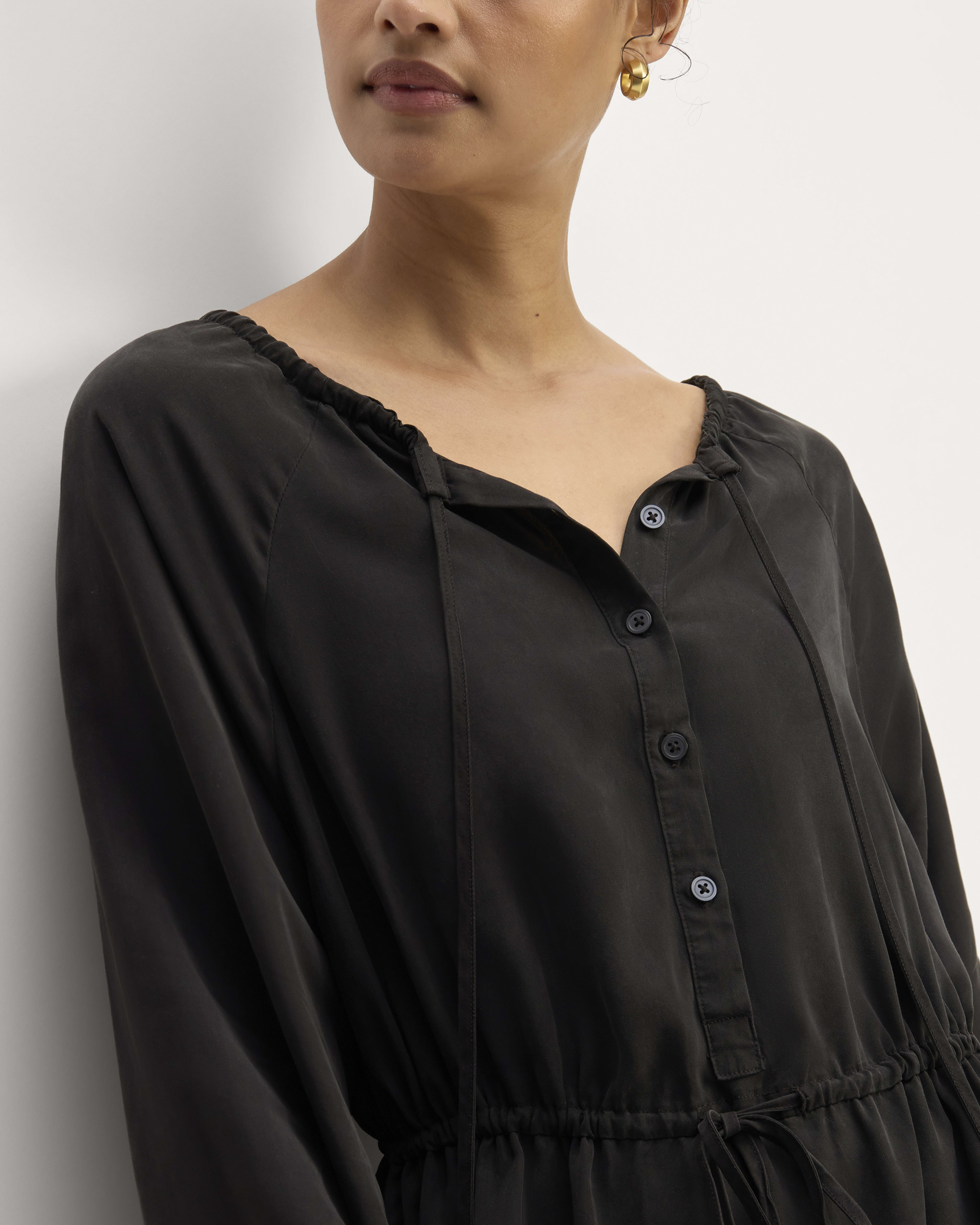 Excella Maxi Dress in Navy Tencel Cotton