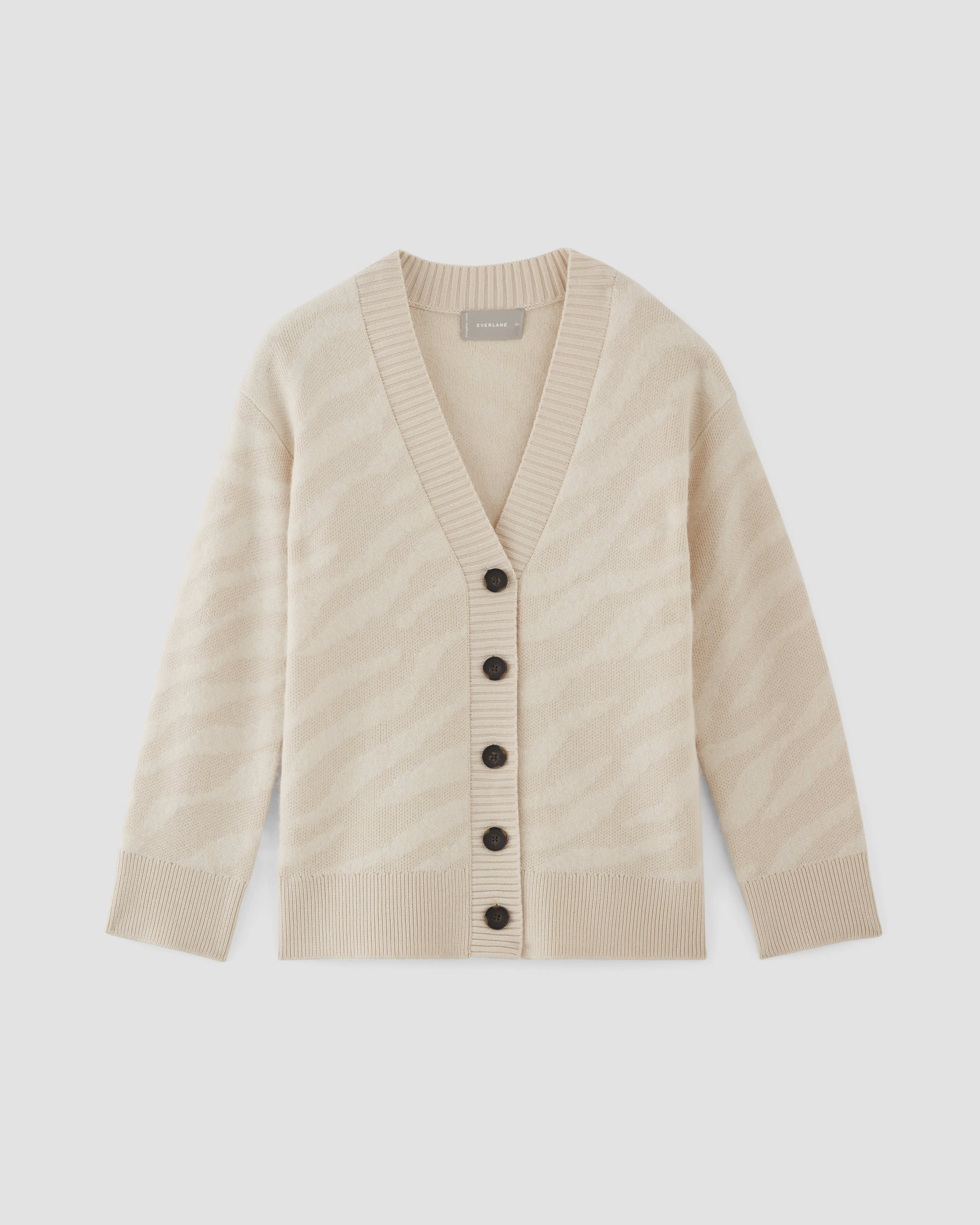 Tiger Jacquard V-Neck Knit Cardigan