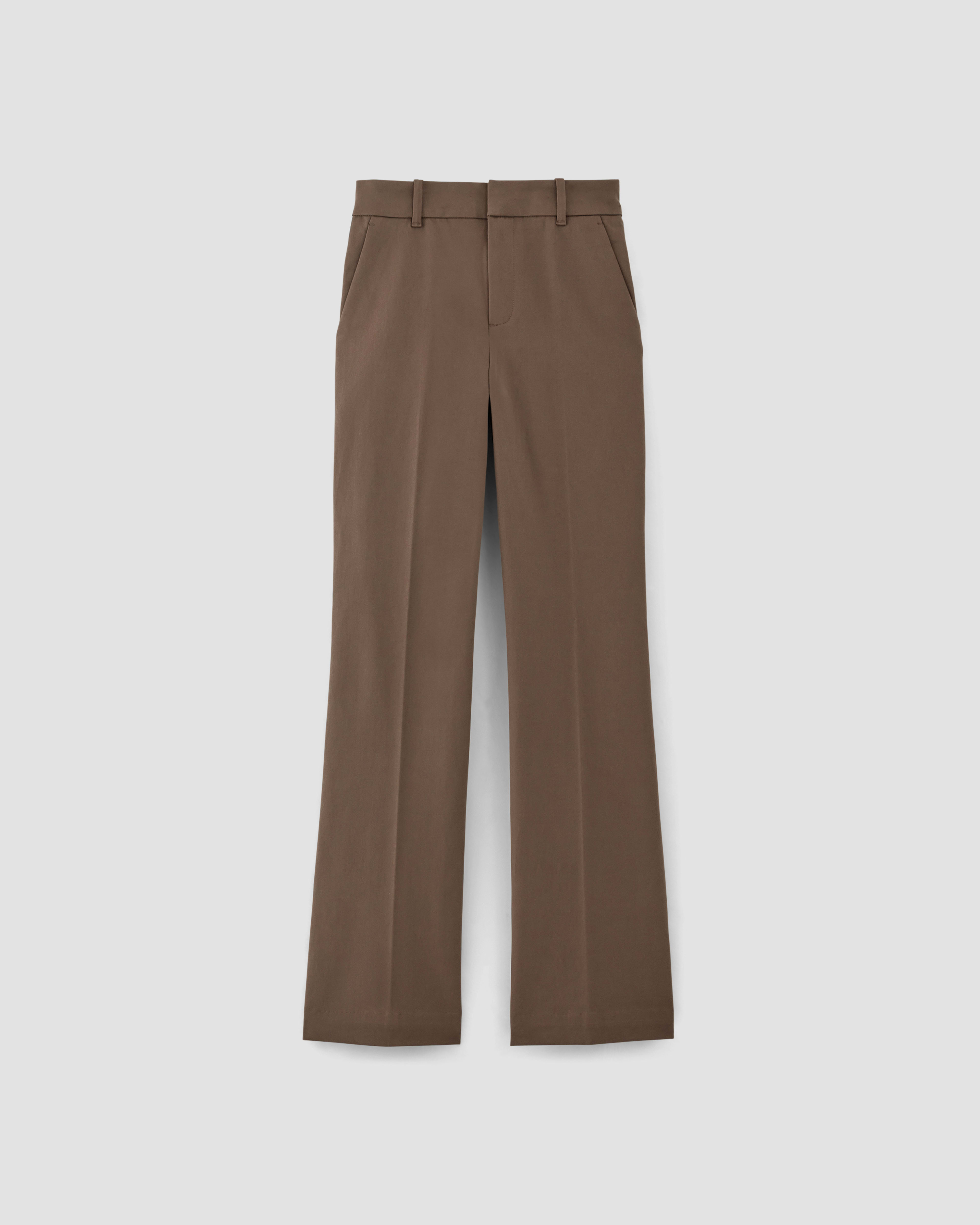 Niva Stretch Semi Flare Pants - Coffee