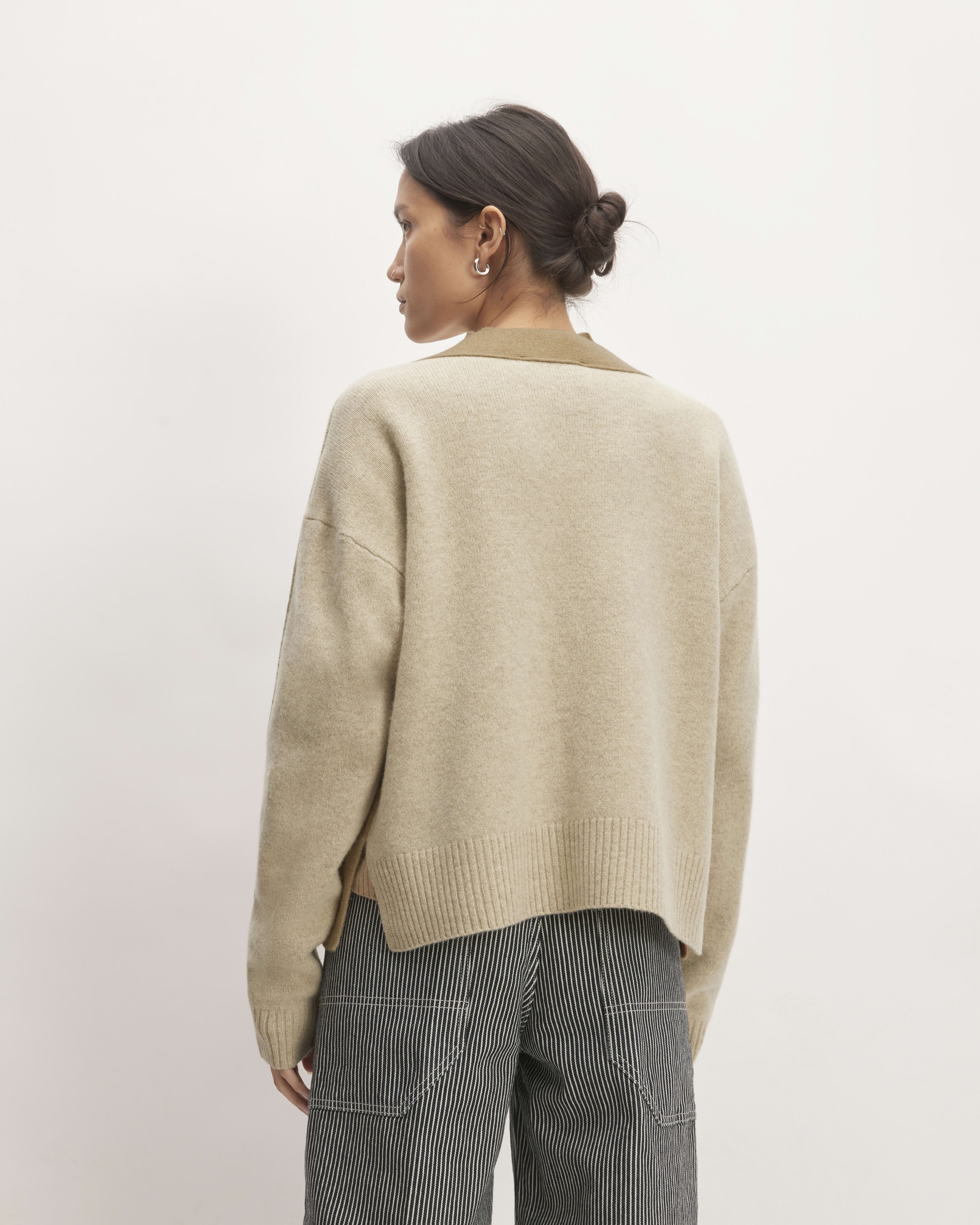 The Good Merino Wool Cardigan Light Camel / Dark Oat Everlane