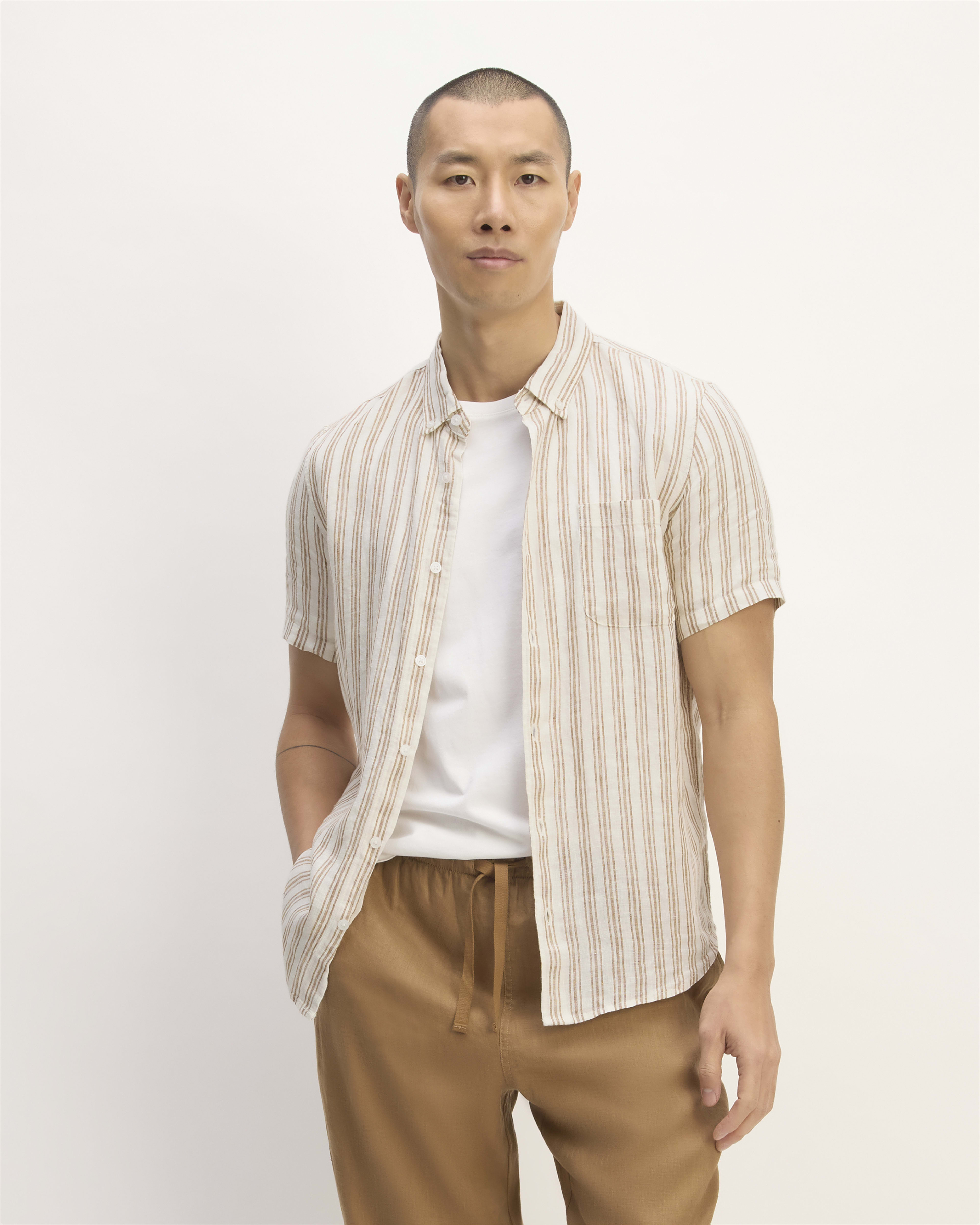 FINAL SALE - CHAIN RELAXED FIT STRIPED SHORT SLEEVE SHIRT