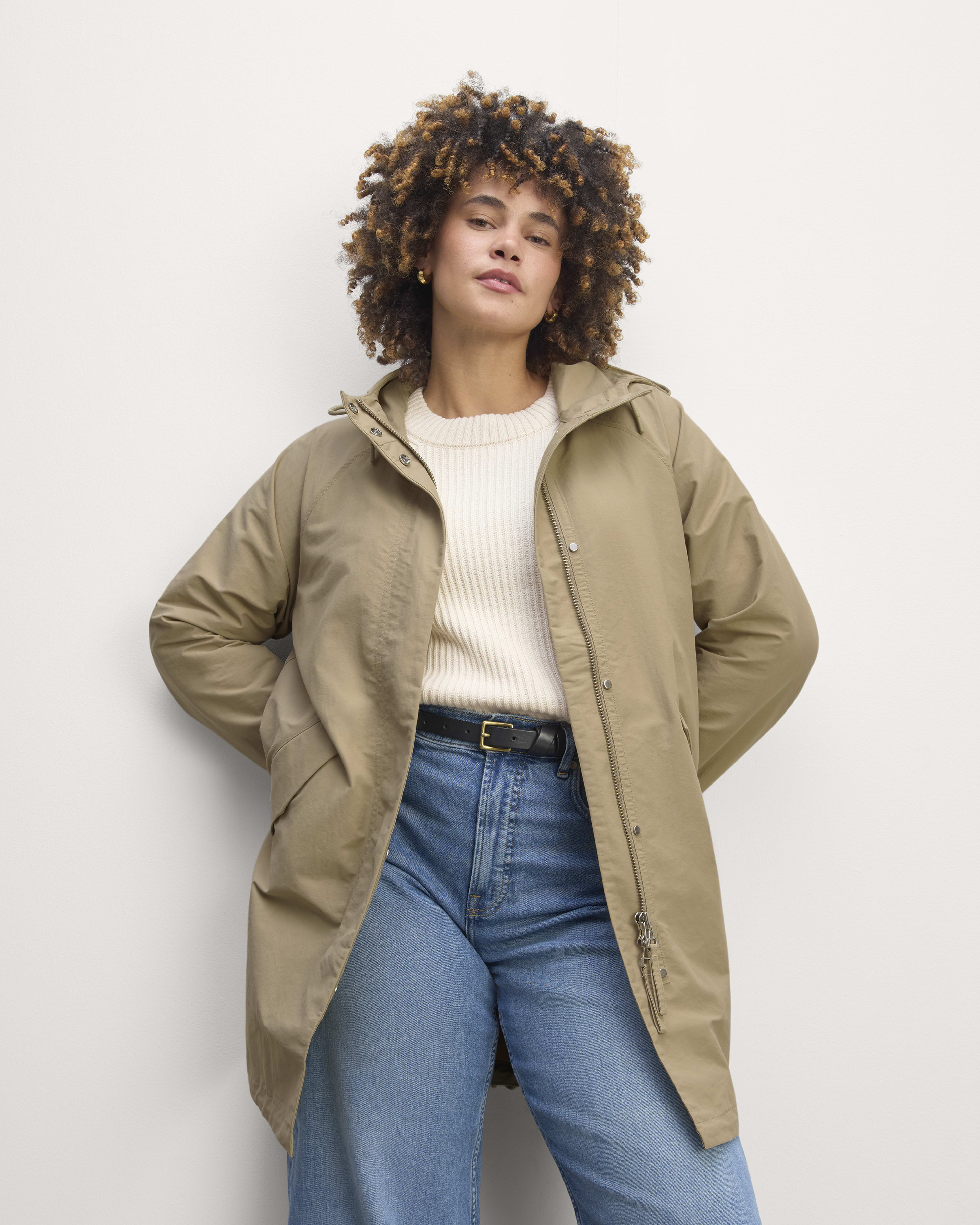 Khaki anorak jacket women's sales
