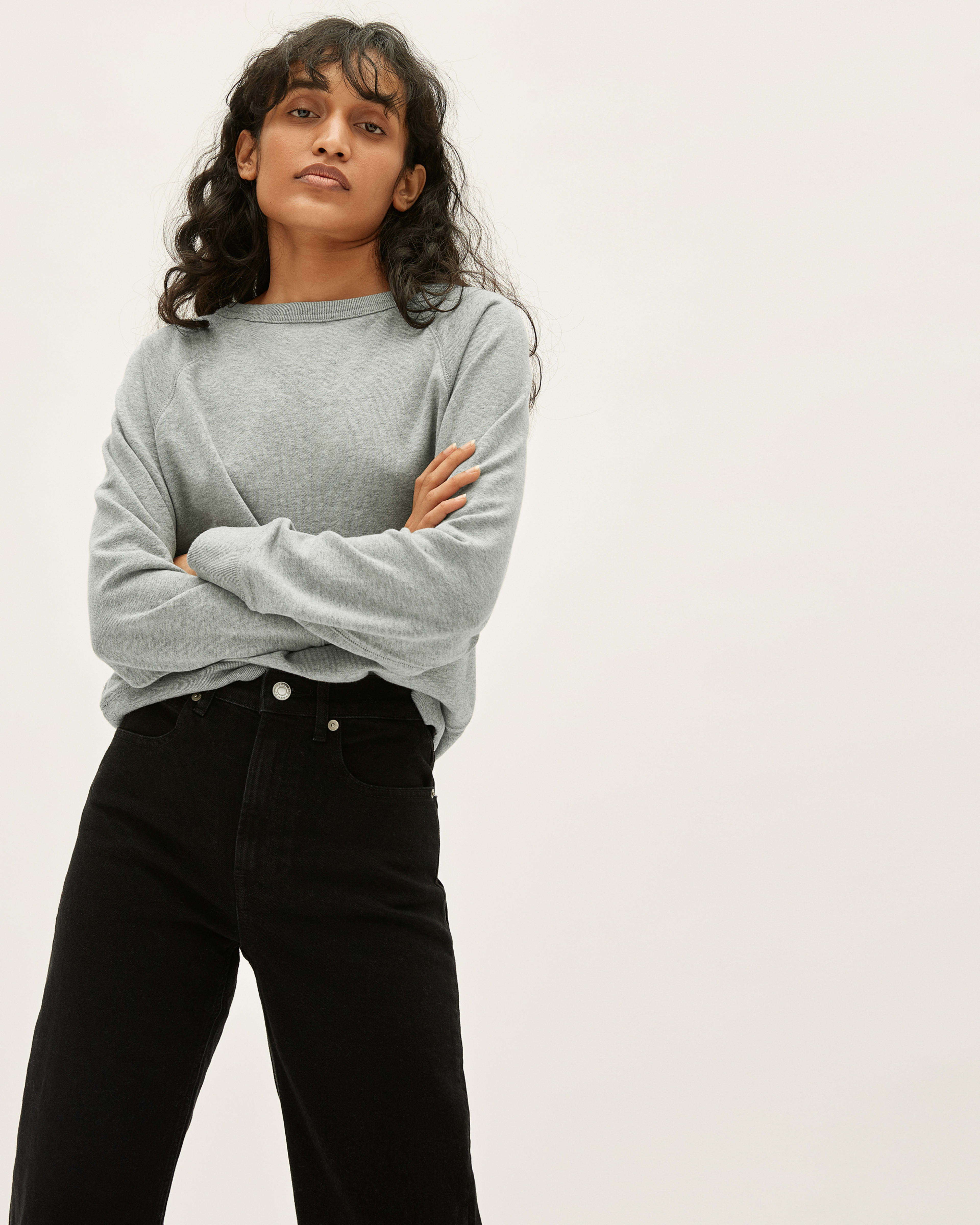 The Lightweight French Terry Crew Heathered Grey – Everlane