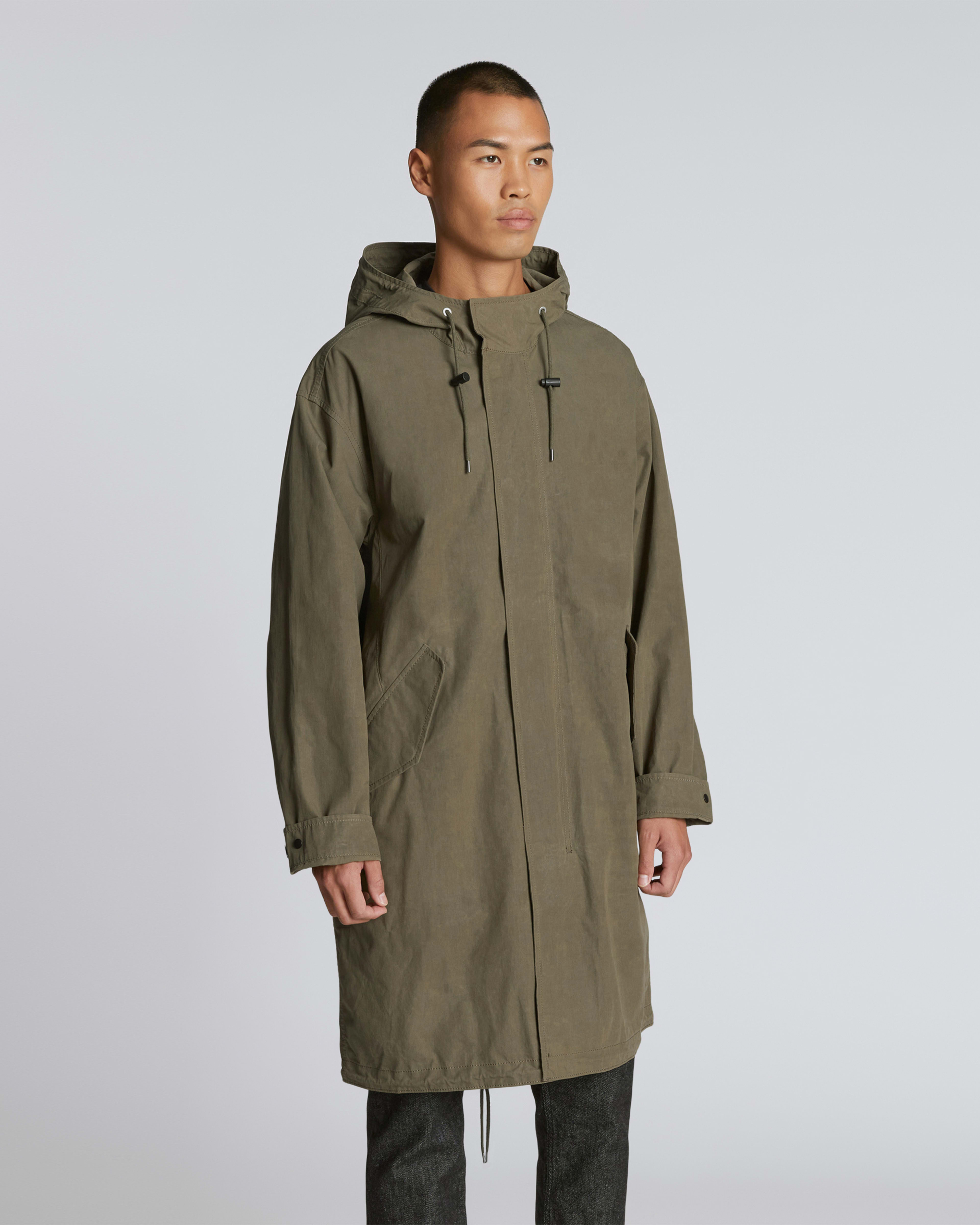 Waxed cotton parka mens store