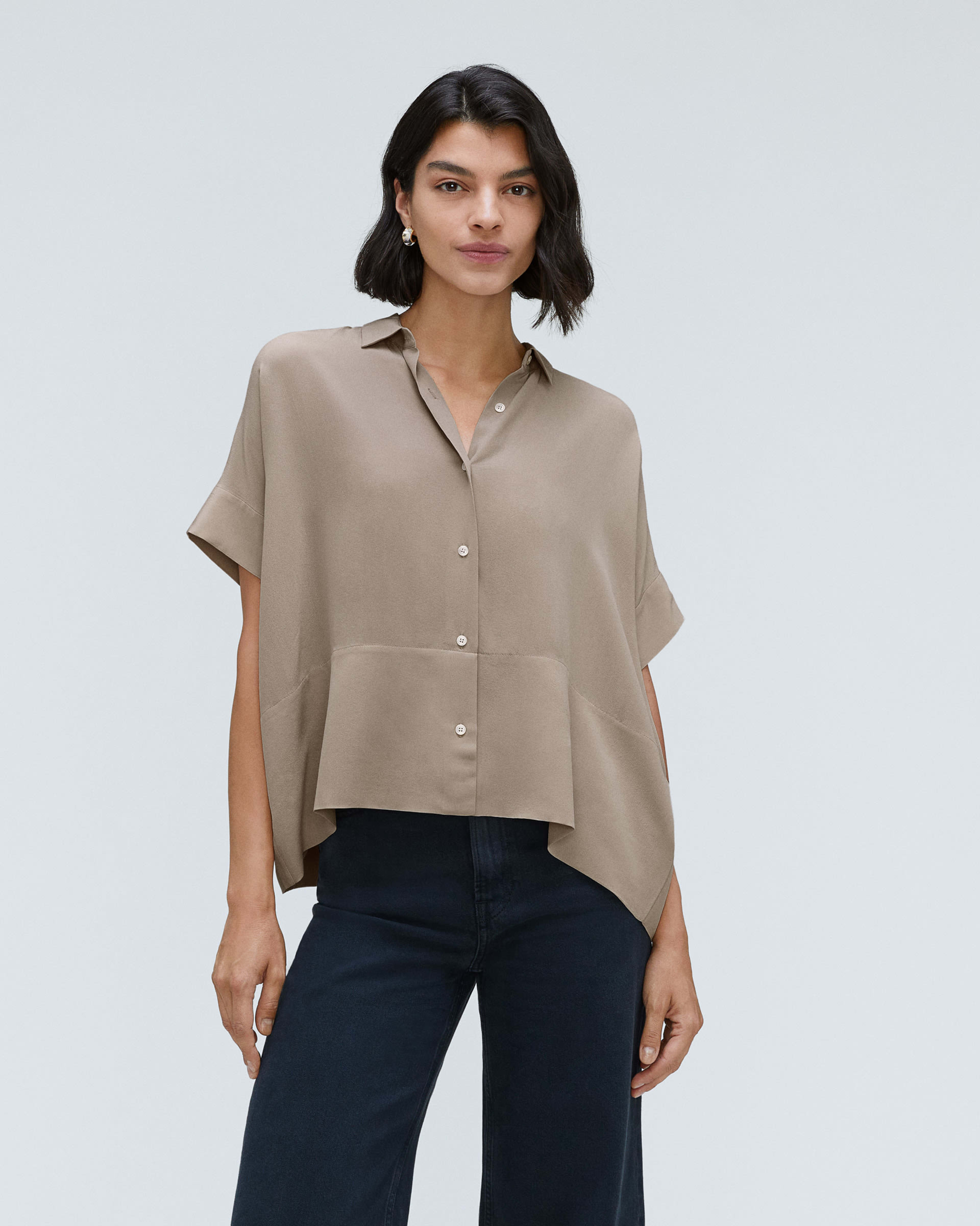 The Boxy Shirt in Washable Silk
