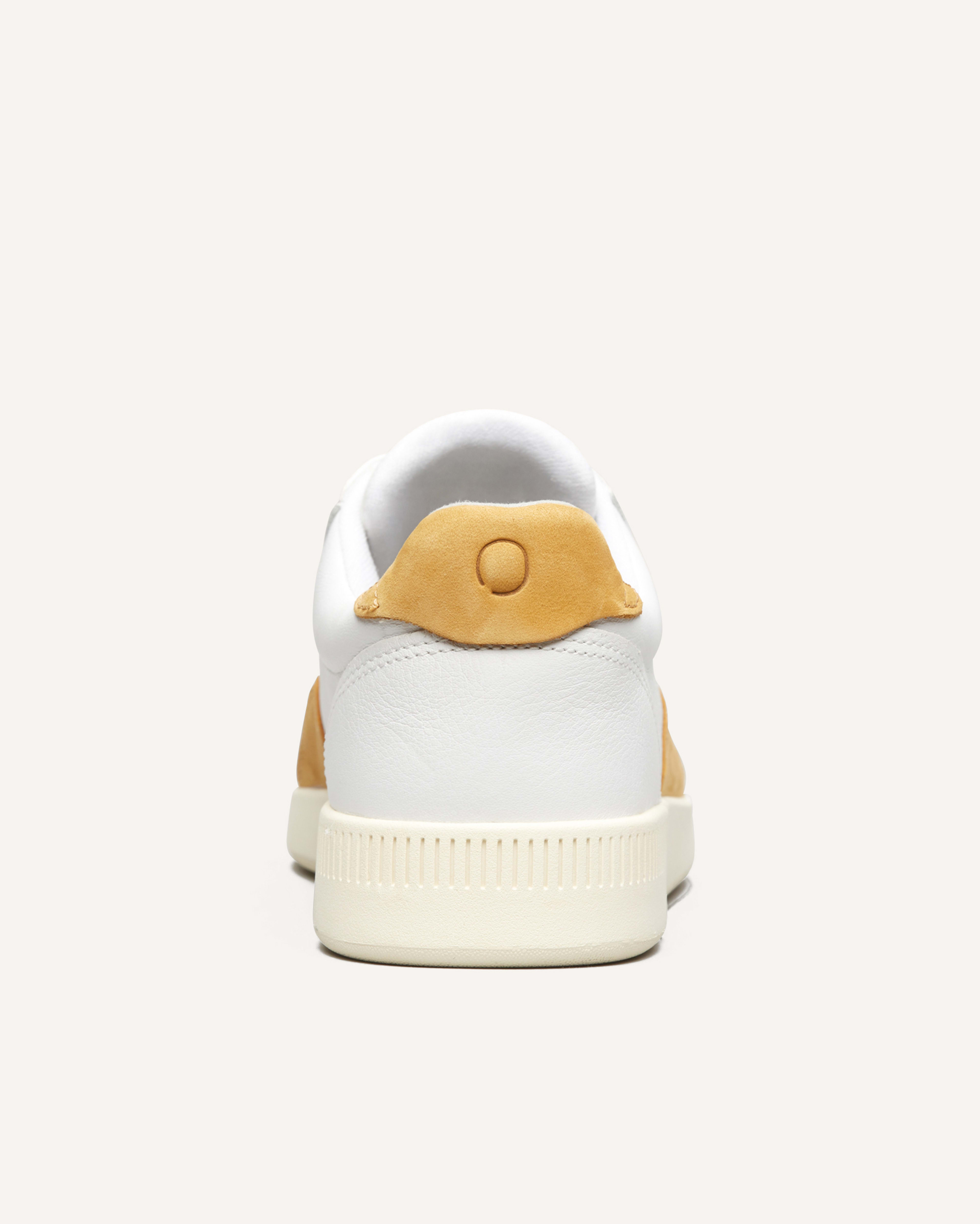 The ReLeather® Court Sneaker White / Mustard Everlane