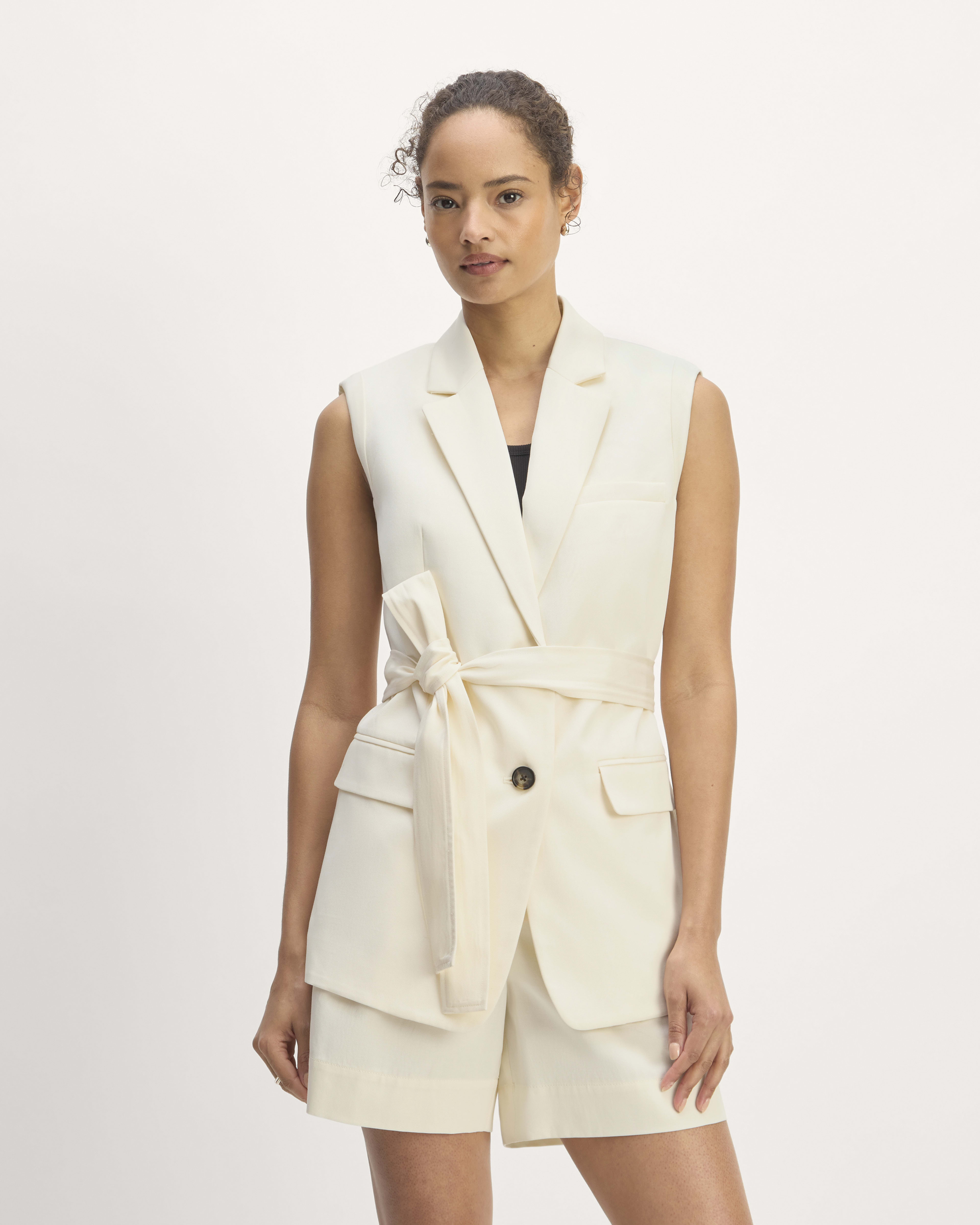 The Sleeveless Blazer in Buttersmooth Canvas Everlane