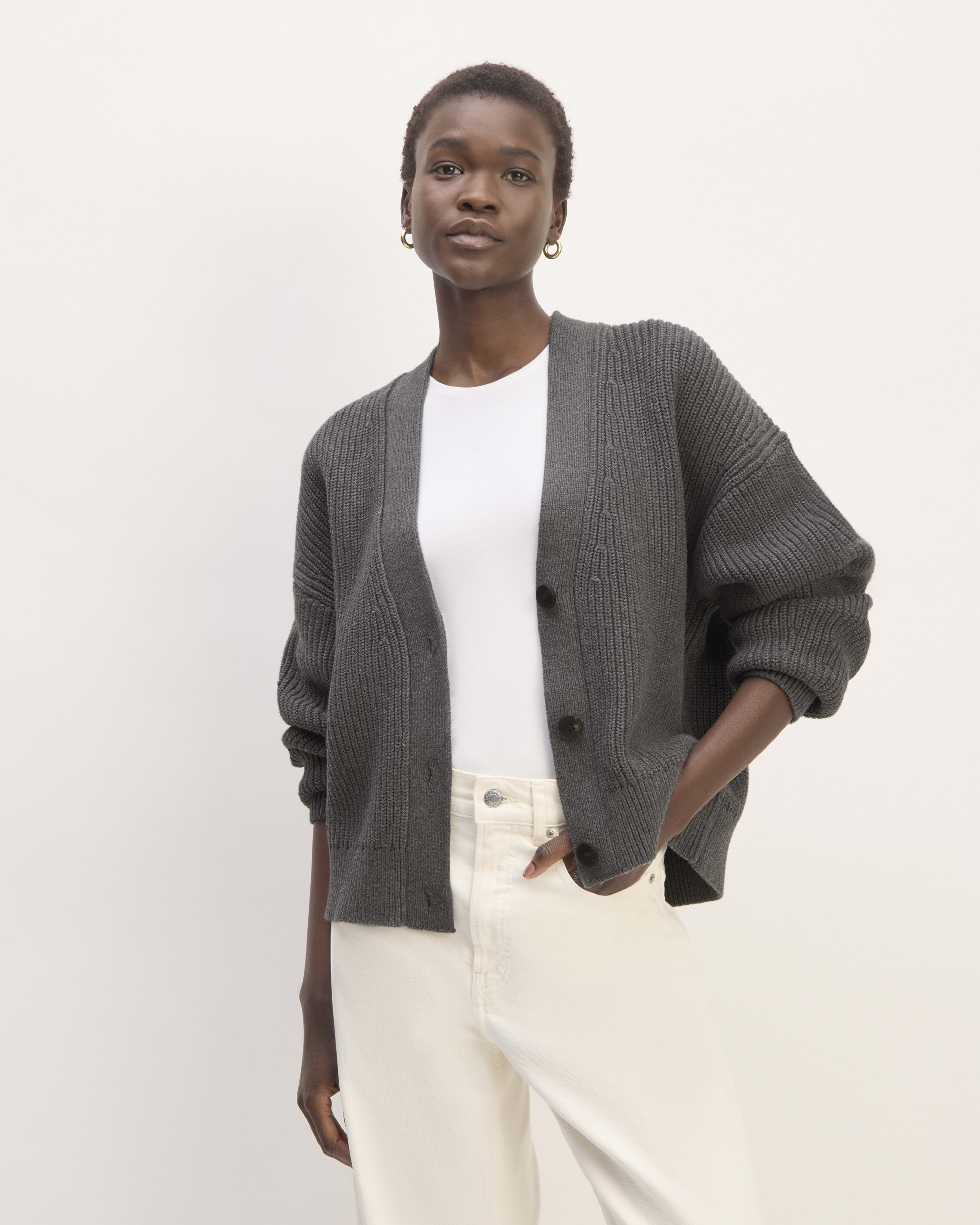 Everlane soft cotton square cardigan discount