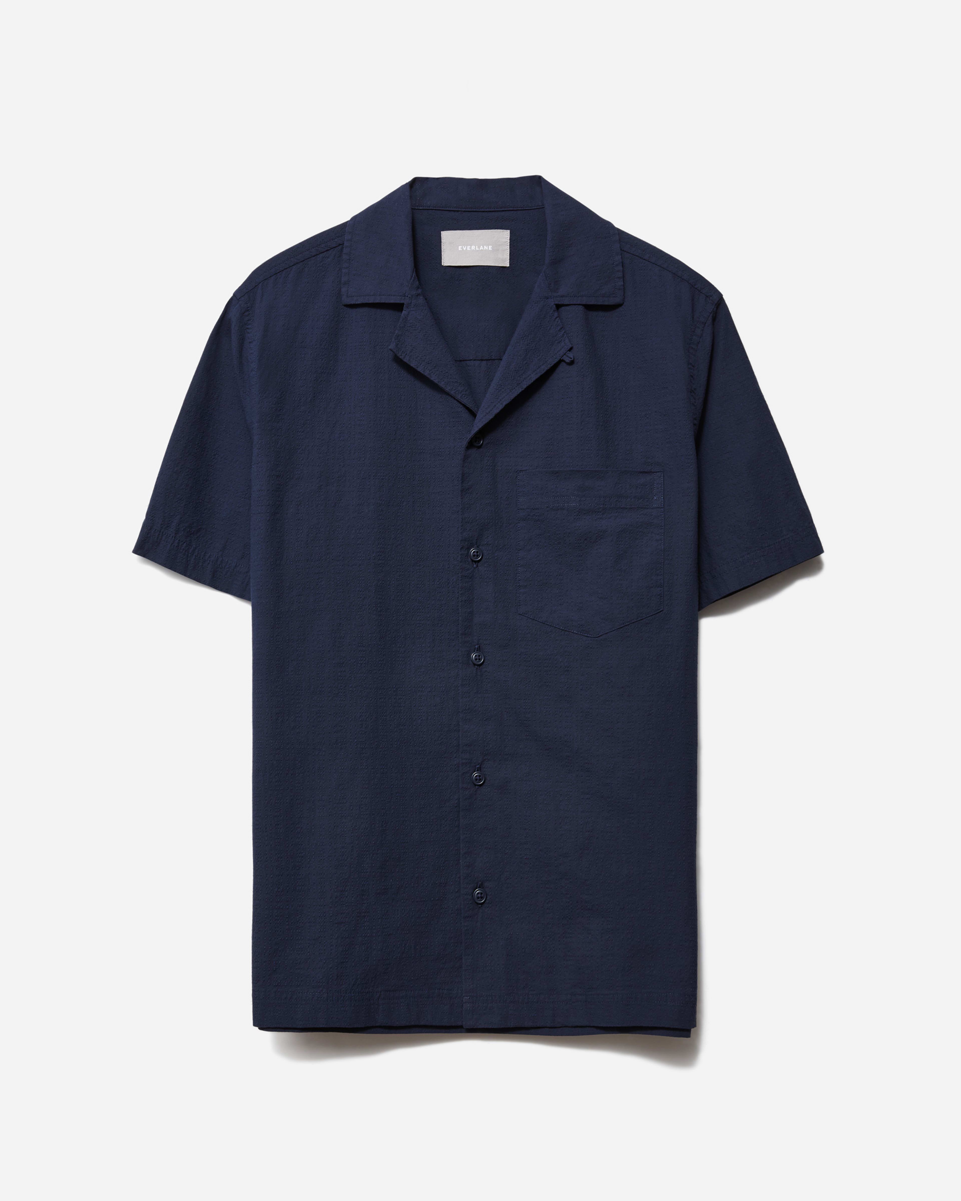 The Seersucker Short-Sleeve Shirt Deep Navy – Everlane