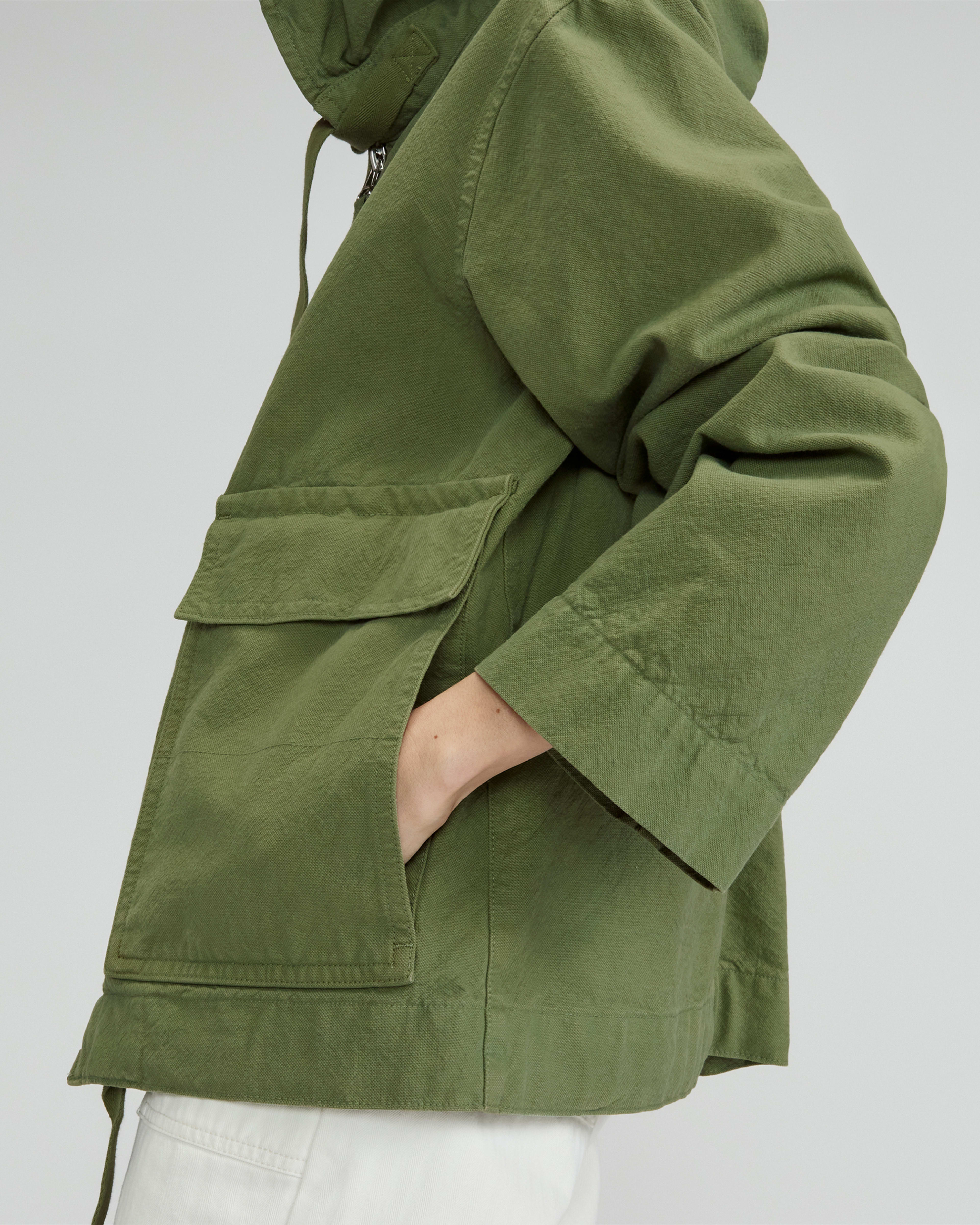 The Canvas Organic Cotton Anorak Forest Green Everlane