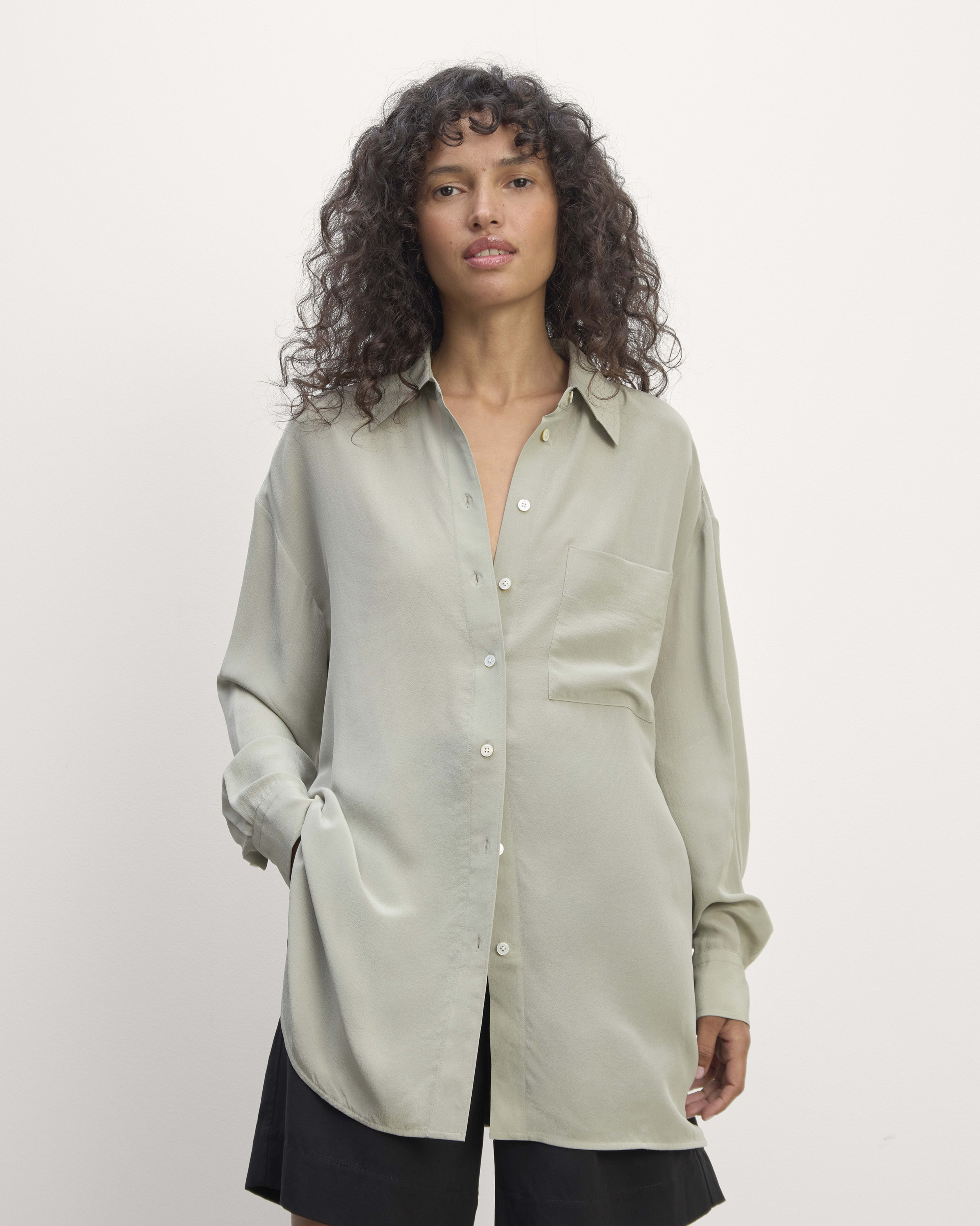 The Boyfriend Shirt in Washable Silk
