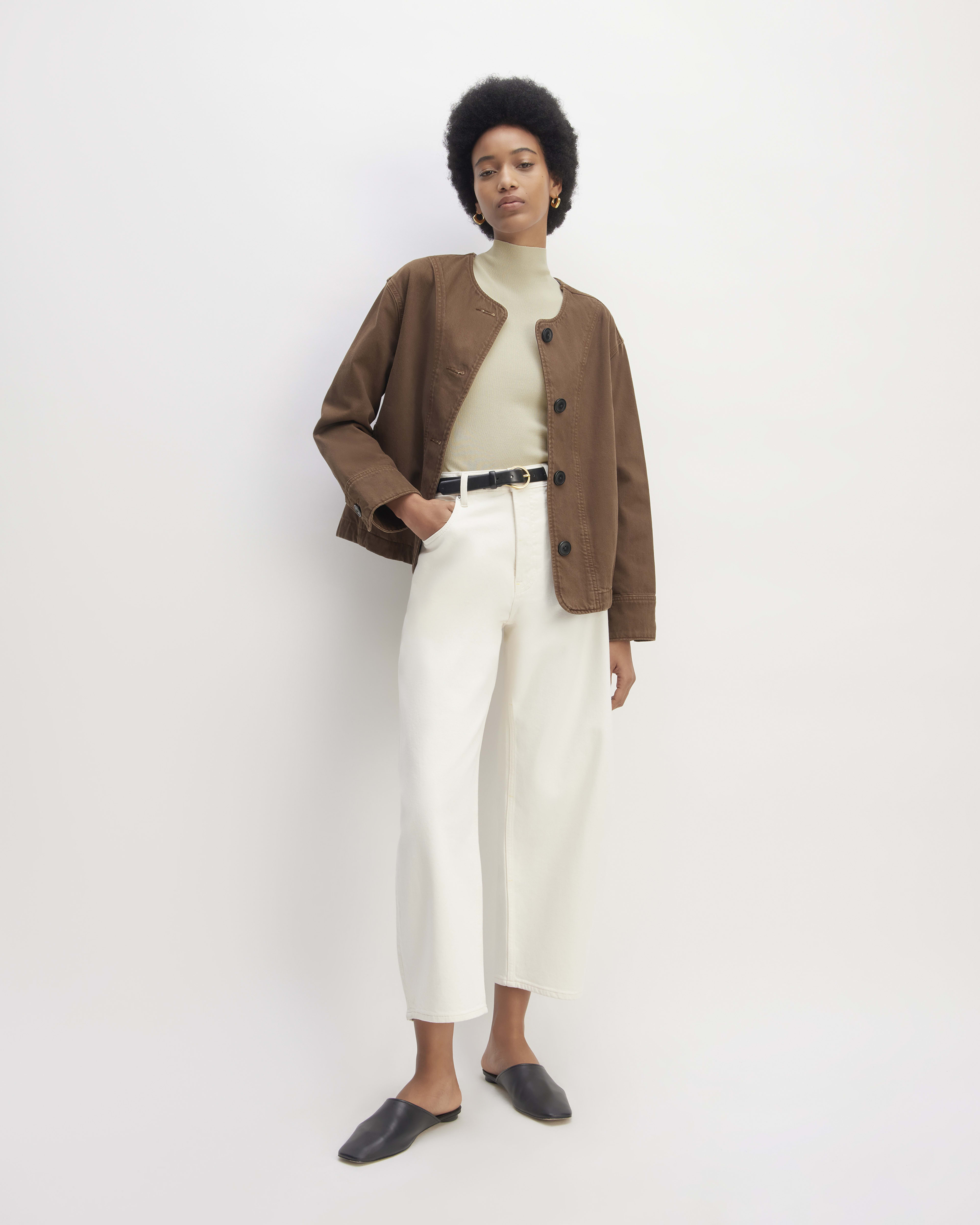 Beige Mock Neck Jersey