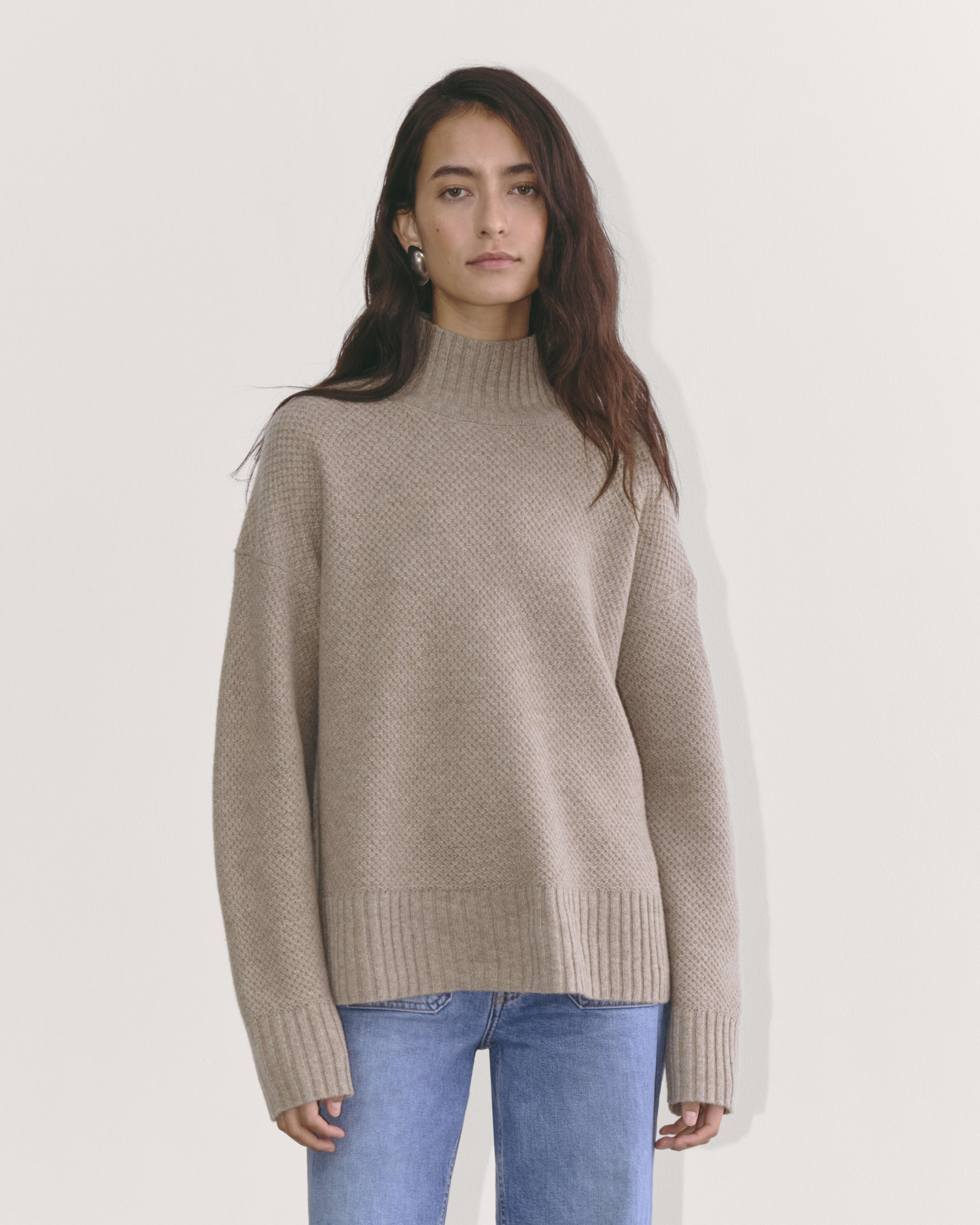 The Honeycomb Funnel Neck in Wool Cashmere