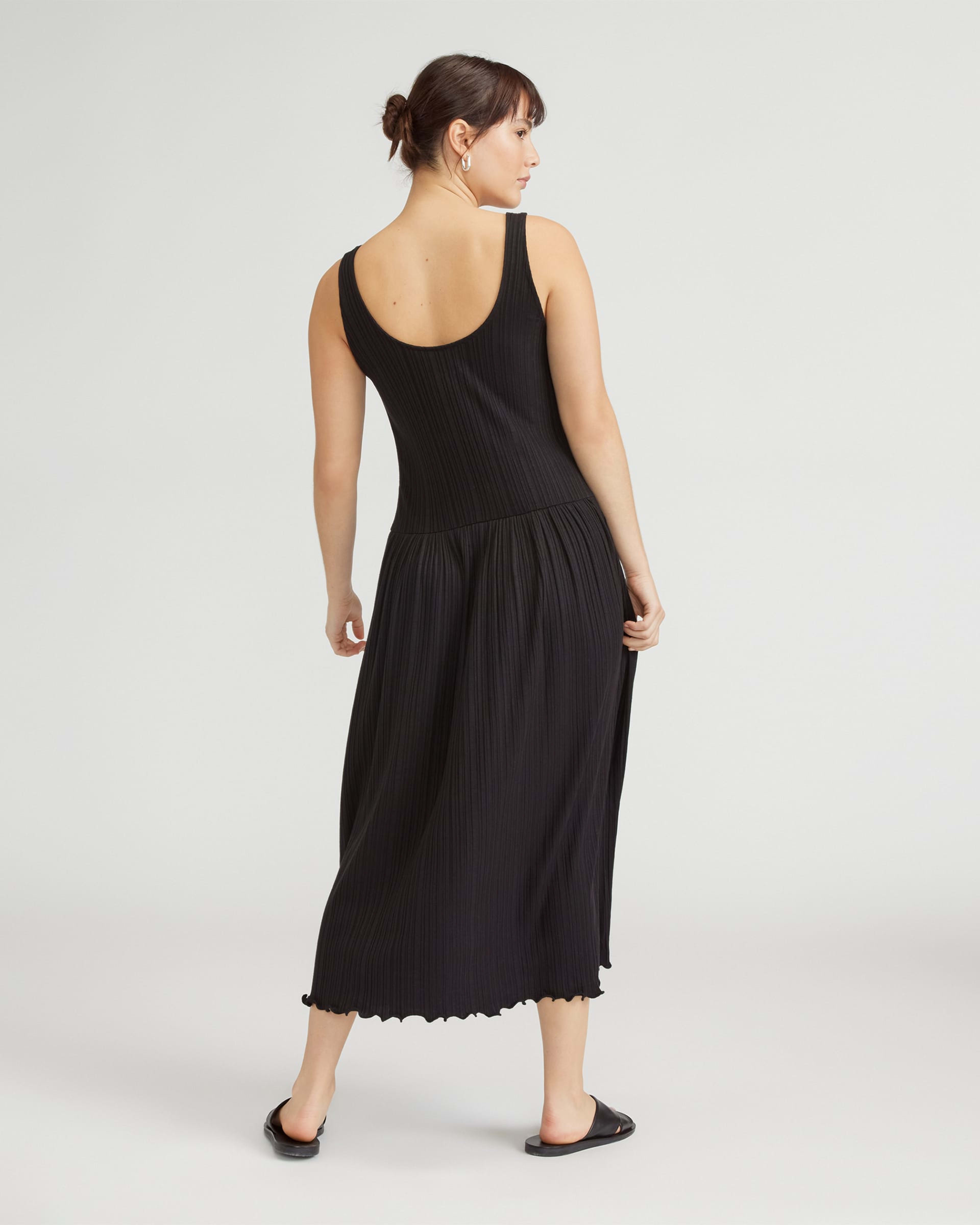 Ribbed Scoop Neck Knit Dress