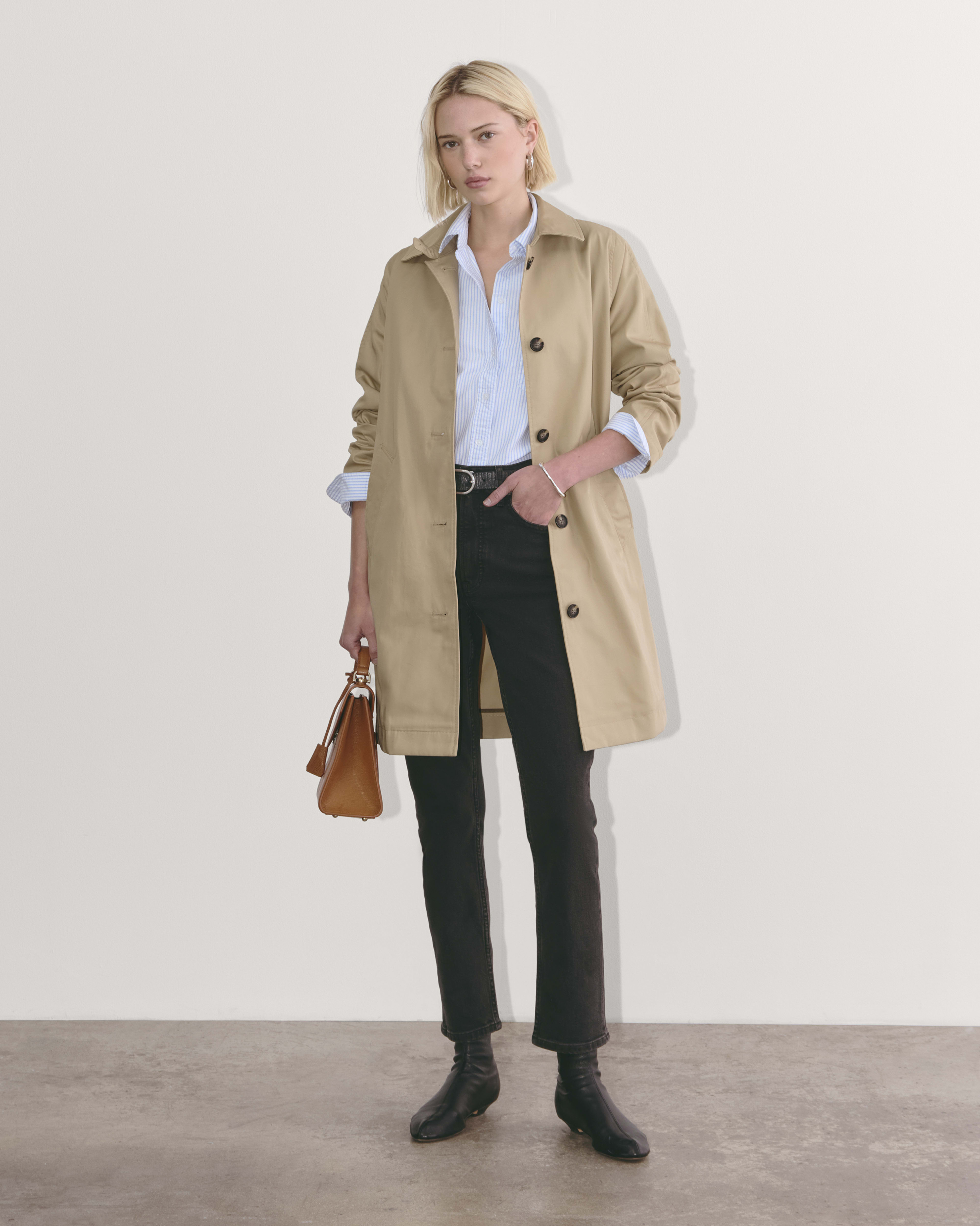 Hooded mac womens top