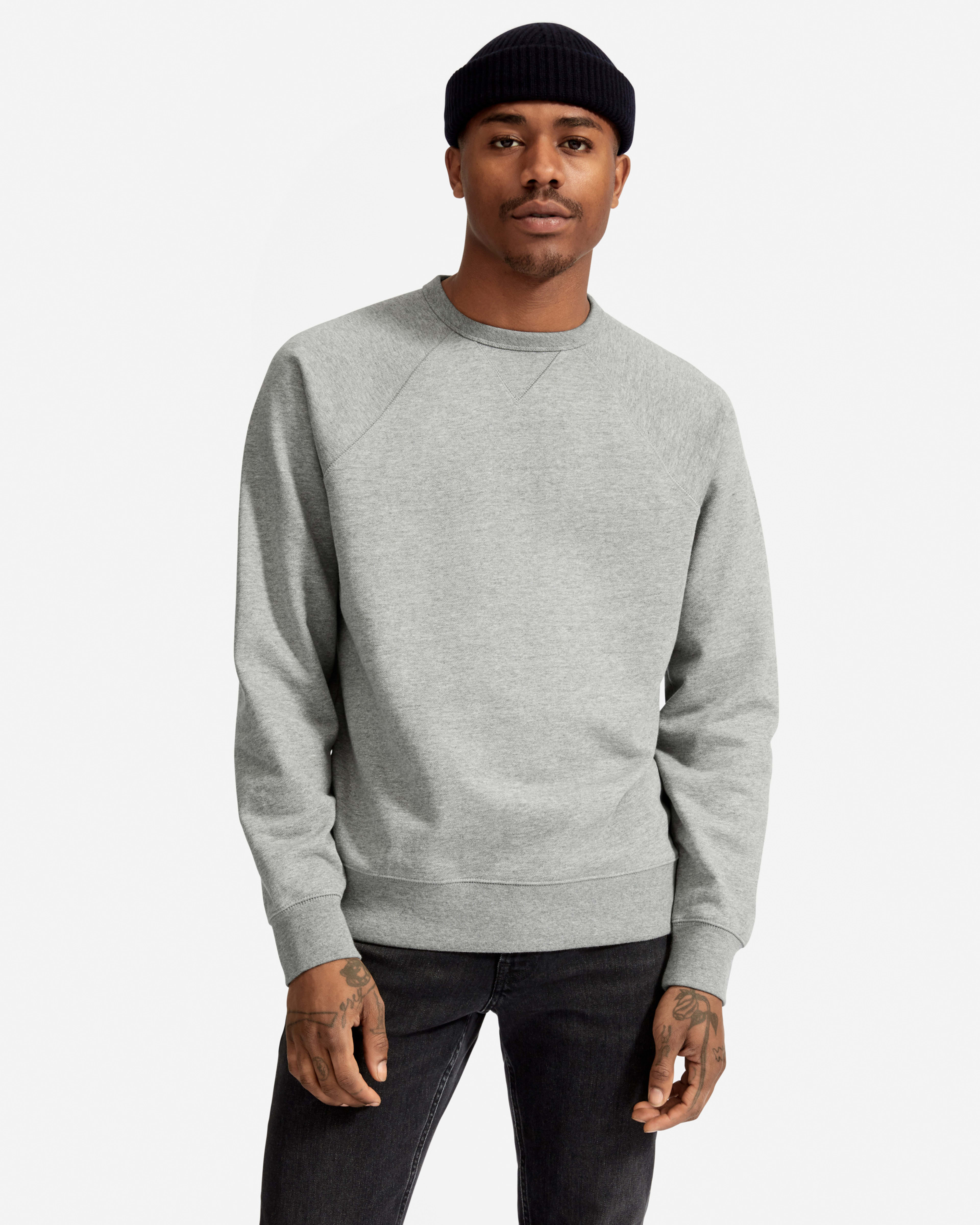 The Unisex French Terry Crew Heathered Grey Everlane
