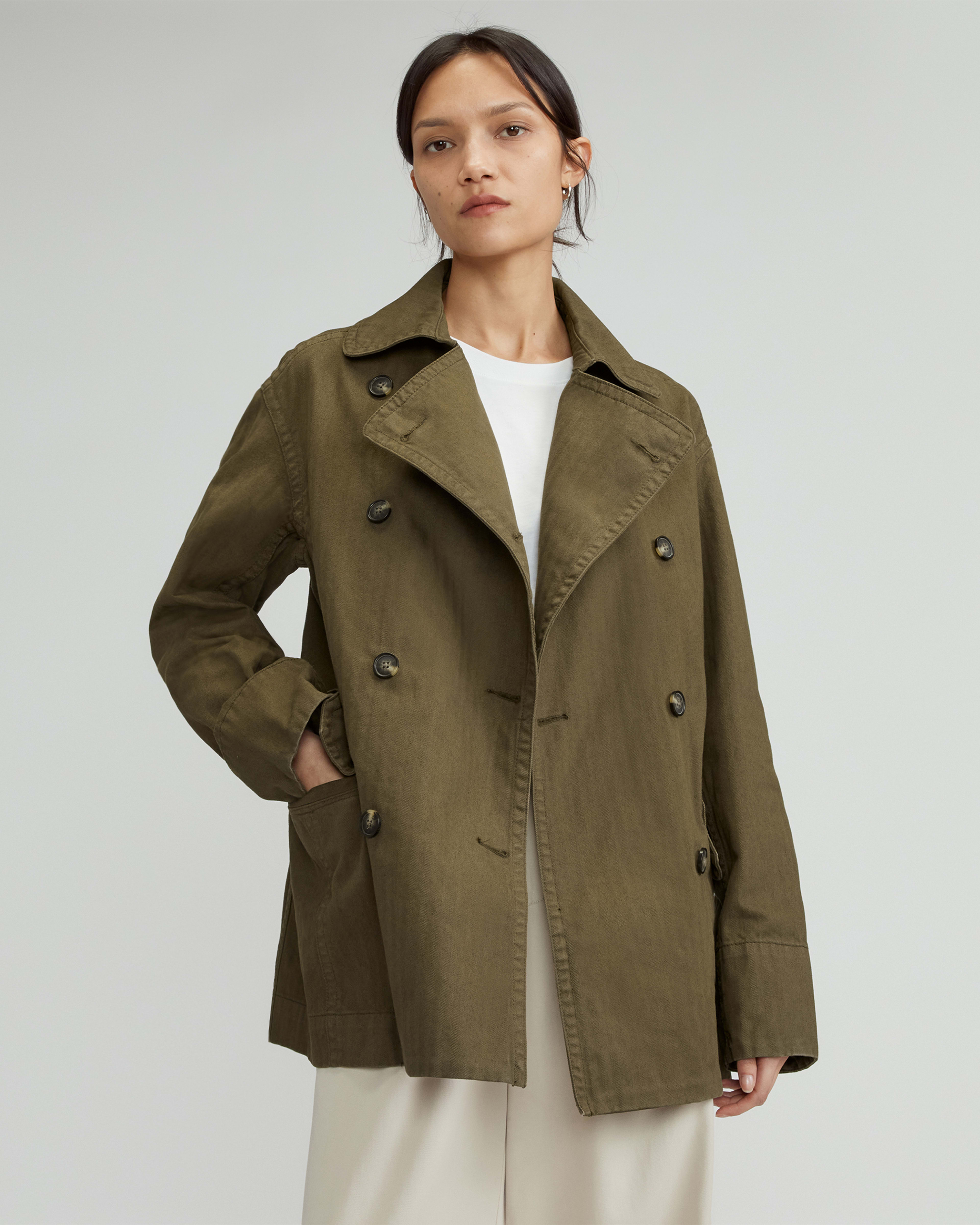 The Organic Cotton Herringbone Jacket Beech – Everlane