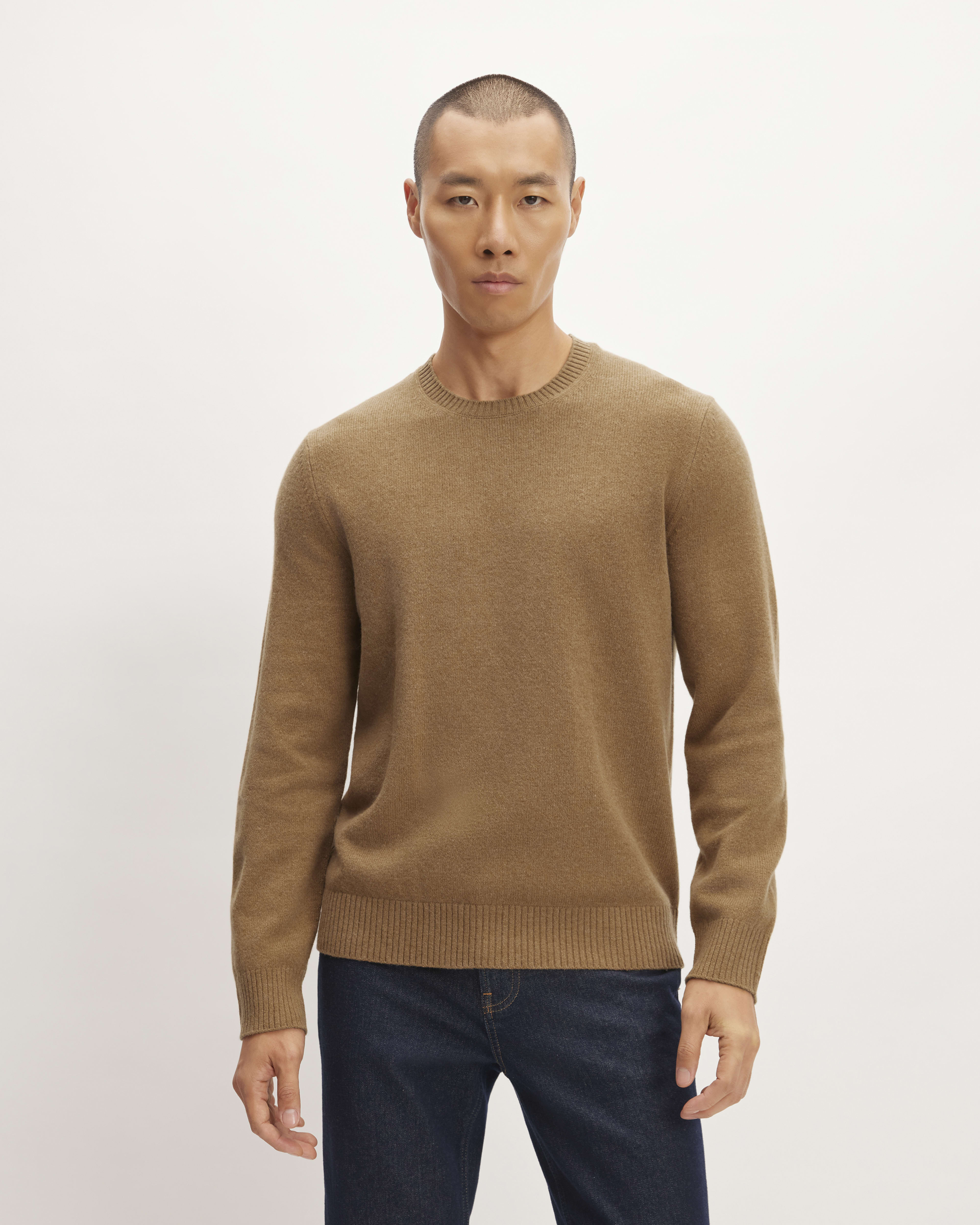 Camel Slim Fit V-Neck Sweater for Men by