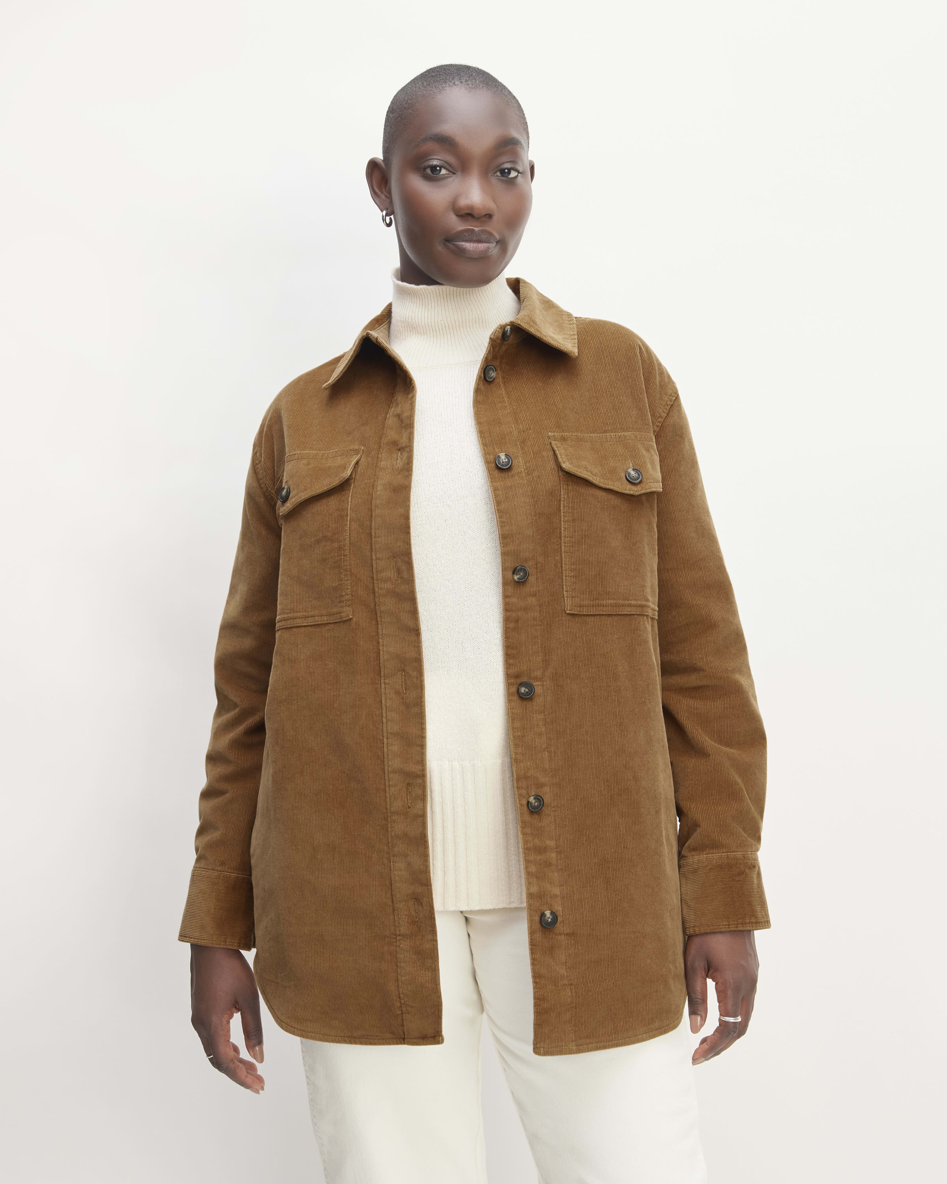 The Corduroy Oversized Shirt Jacket Toasted Coconut – Everlane