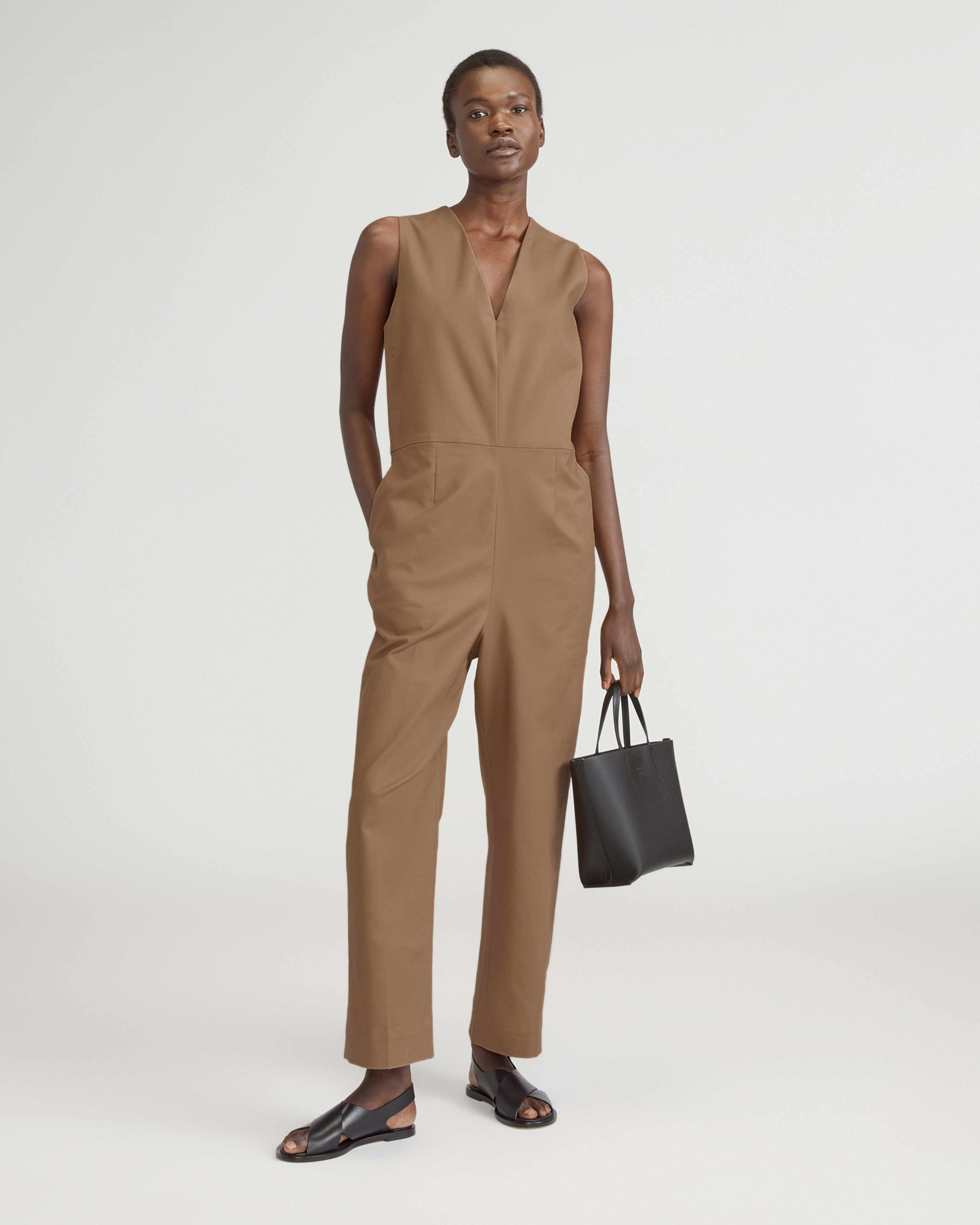 The Structured Cotton Jumpsuit Toasted Coconut – Everlane