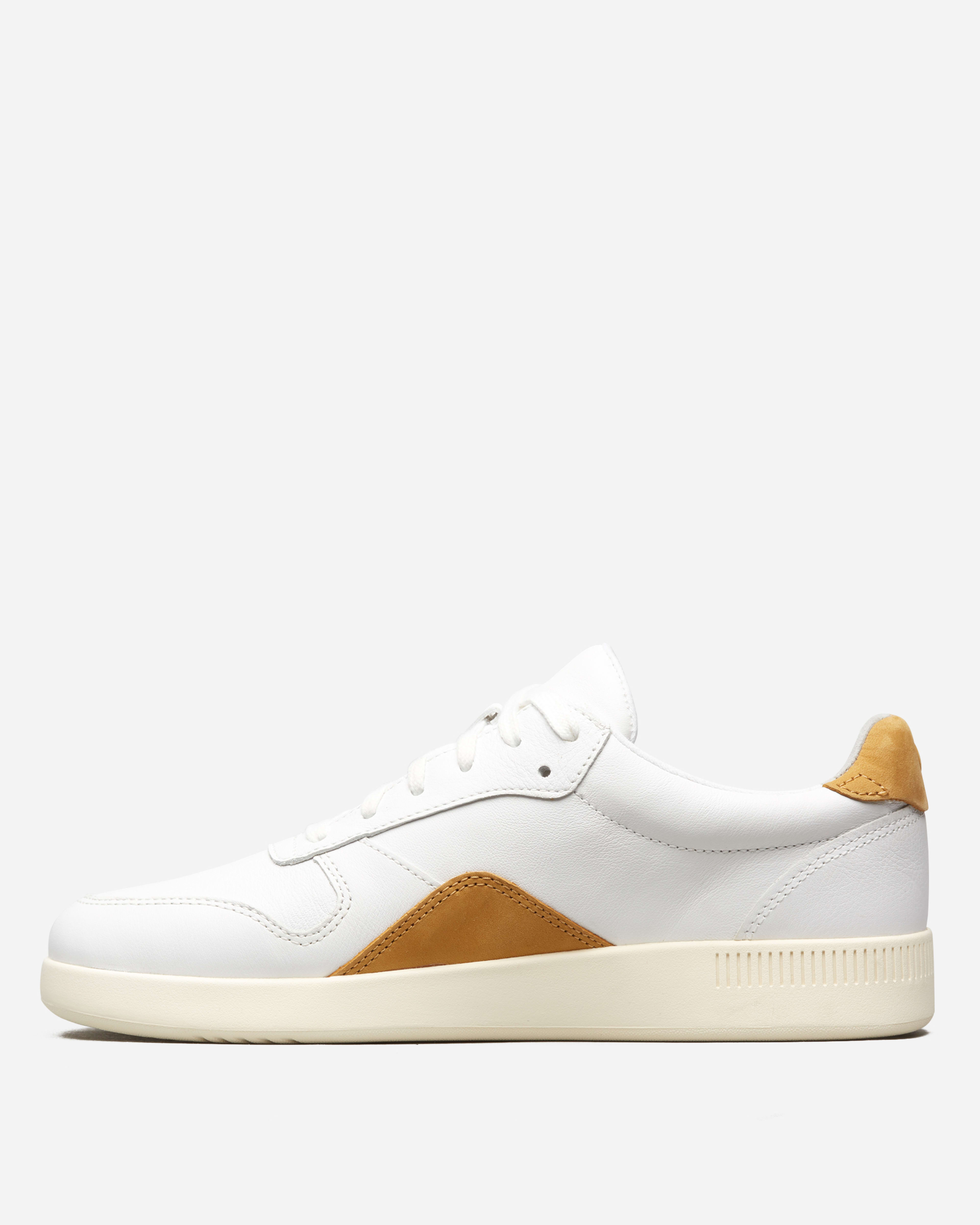 The ReLeather® Court Sneaker White / Mustard Everlane