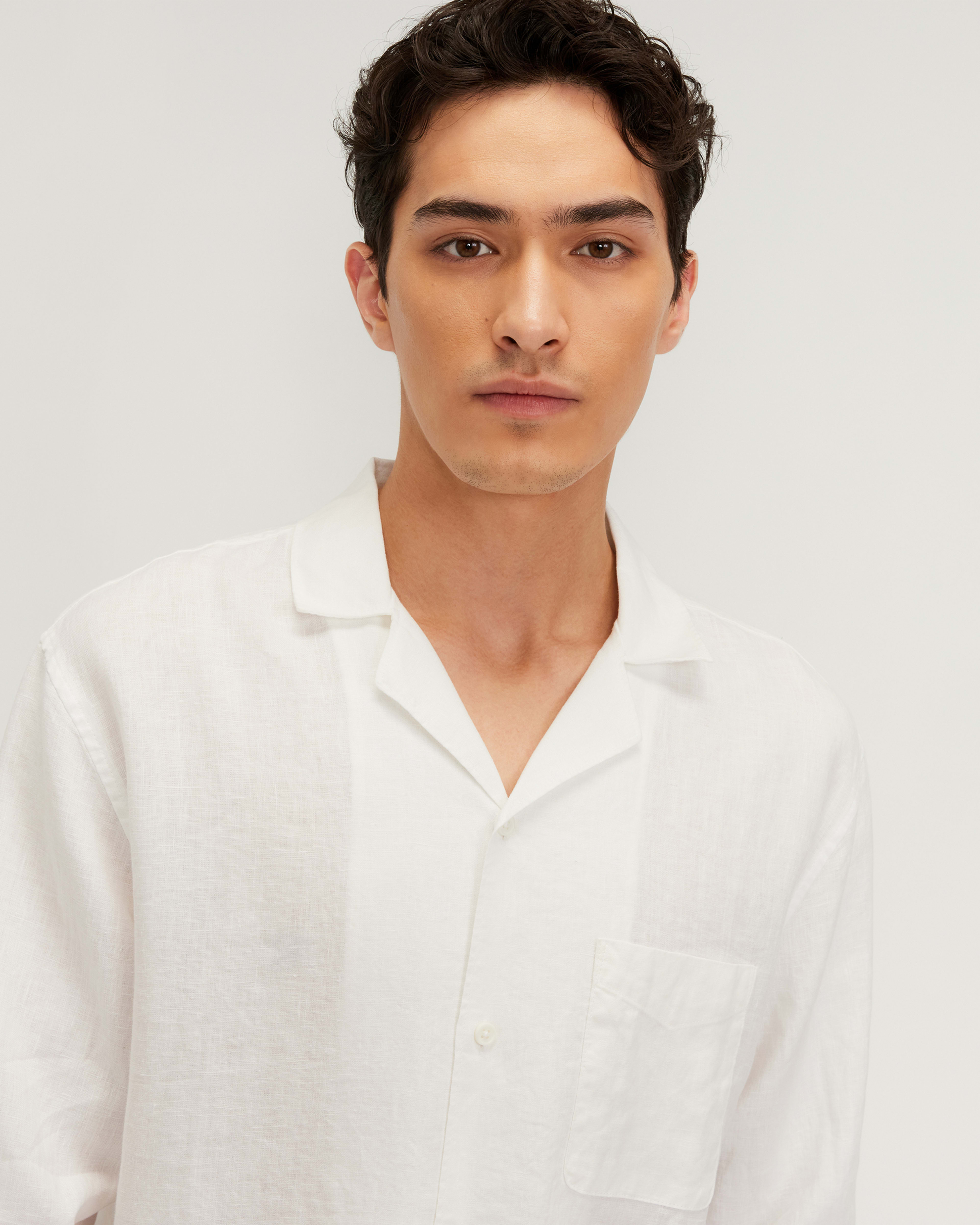 The Relaxed Linen Long-Sleeve Shirt White – Everlane