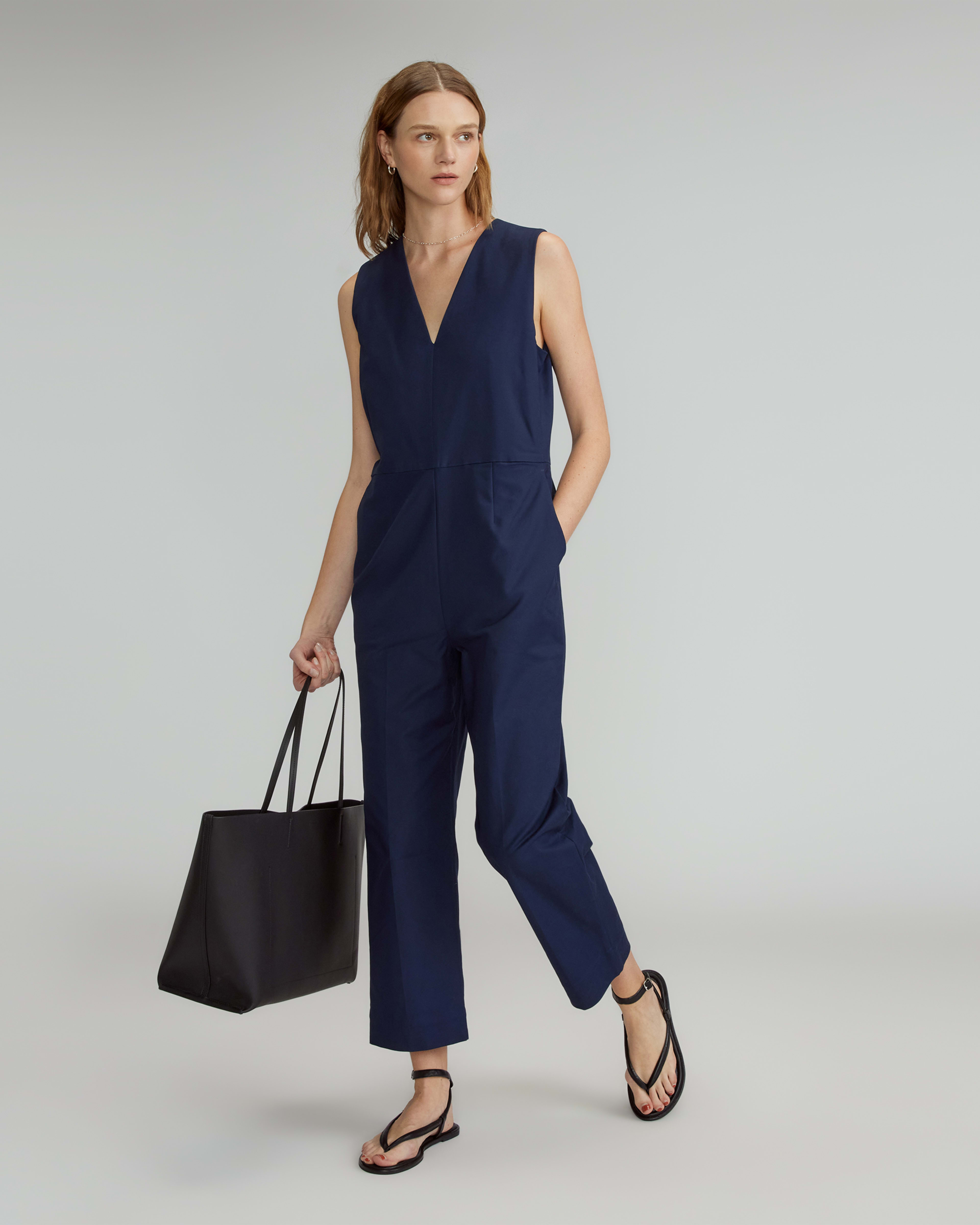 Navy cotton jumpsuit discount