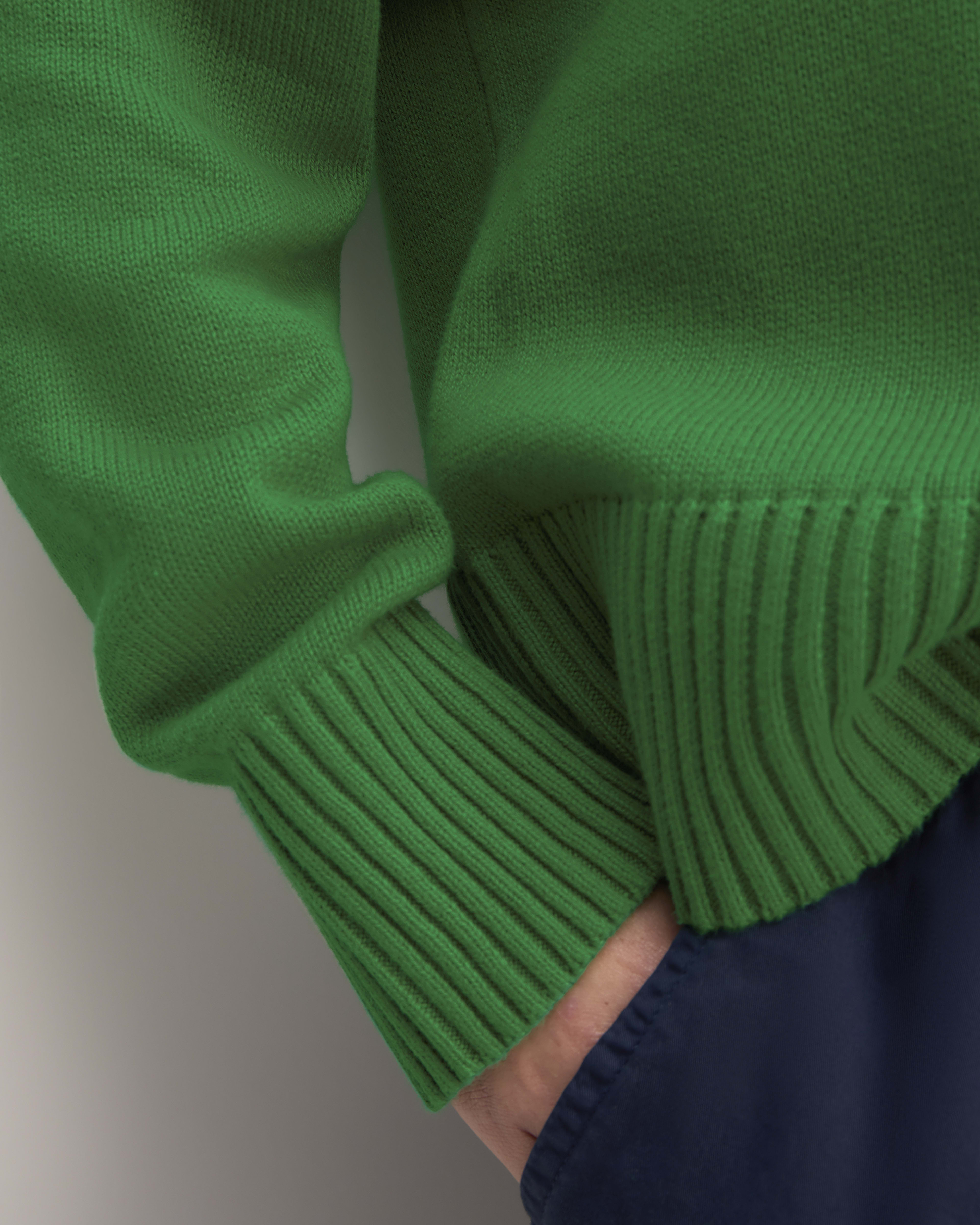 Casual Grass Green Embroidered Letter Knit Two-Piece Set Spring