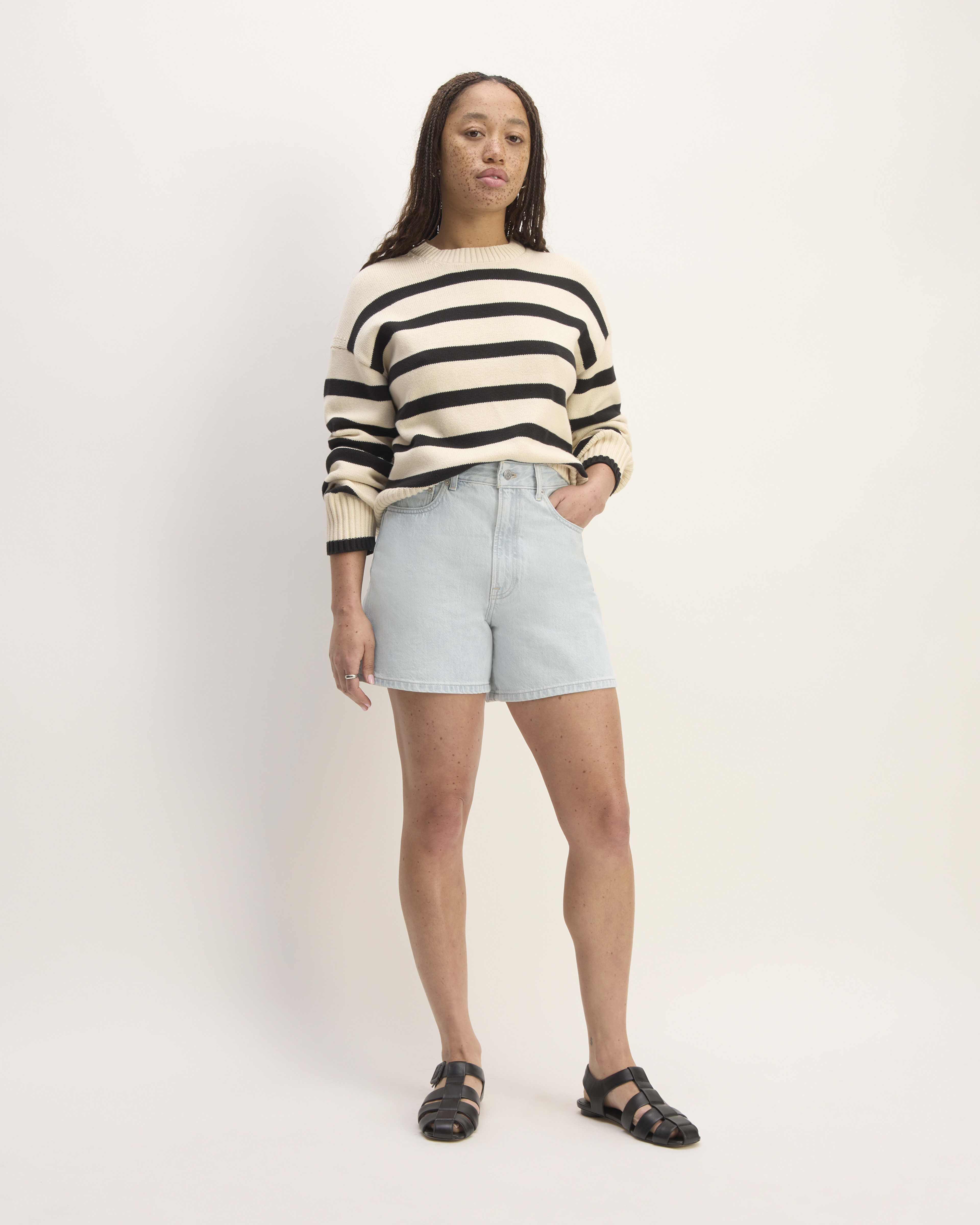 Buy online Black Solid Mini Denim Shorts from Skirts & Shorts for