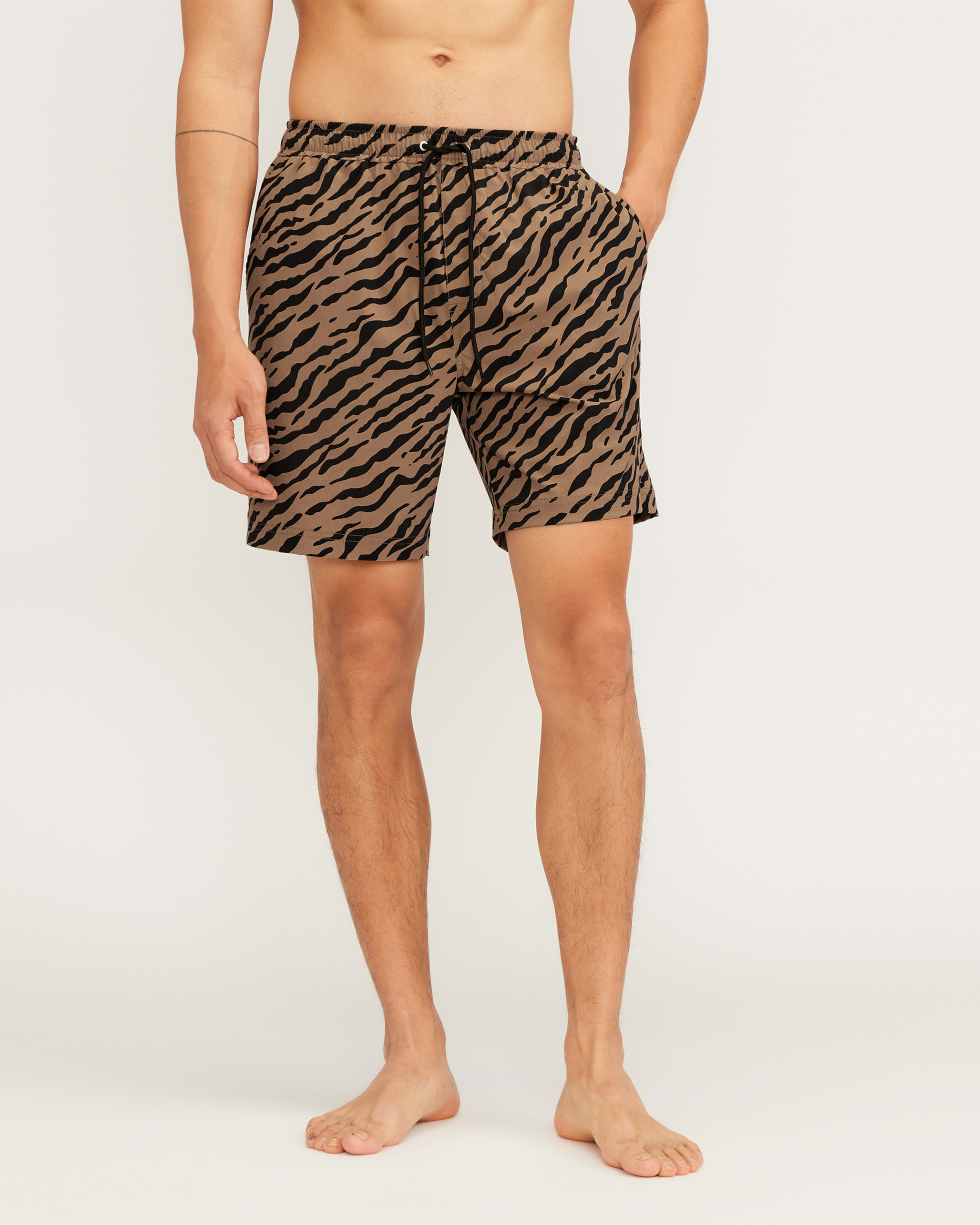 The ReNew Swim Short Tiger Stripe Toasted Coconut Everlane